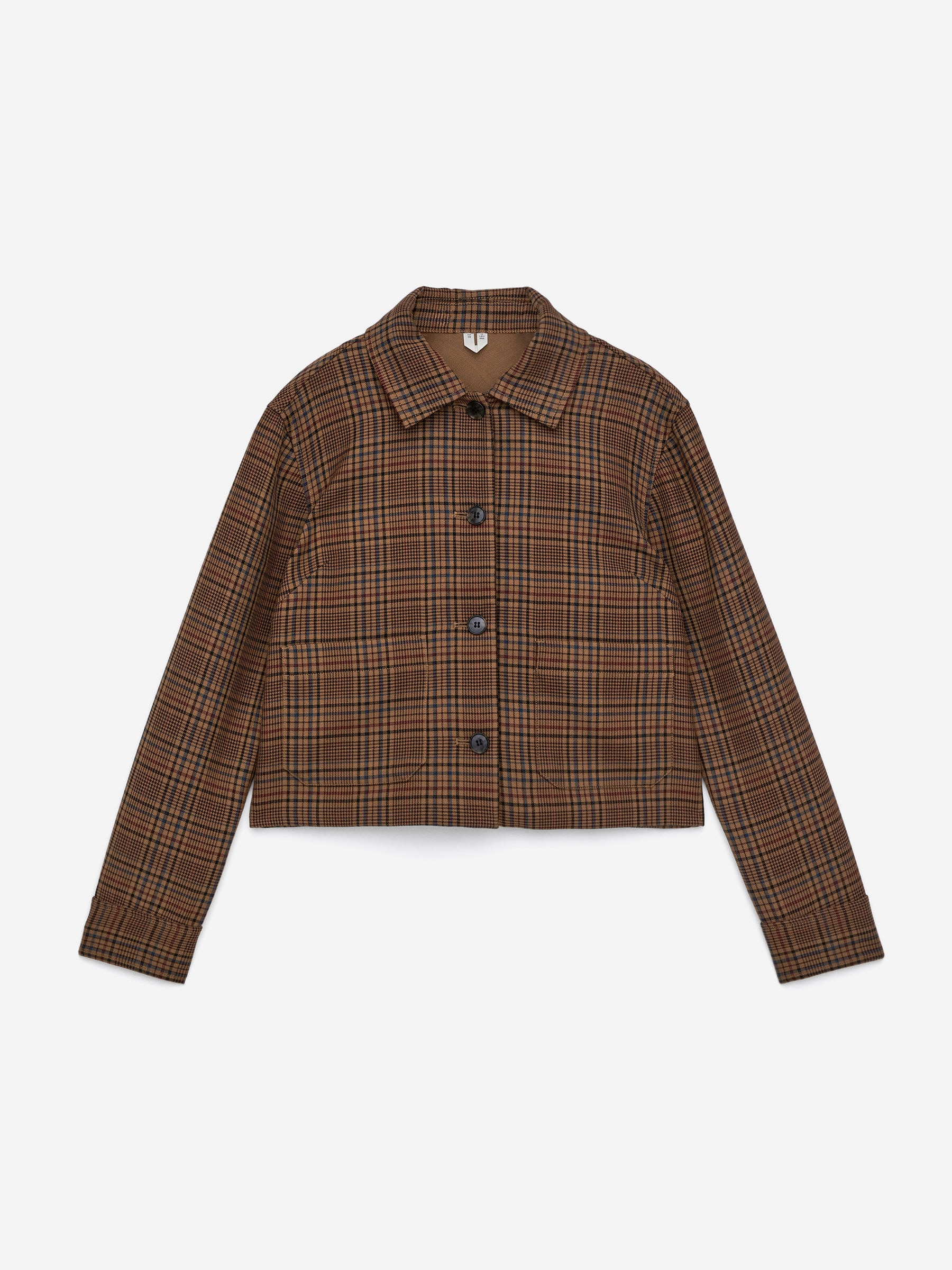 Check Overshirt - Dark Beige/Checkered - Regular fit - Women - StillMedia/DescriptiveStillLife - 2