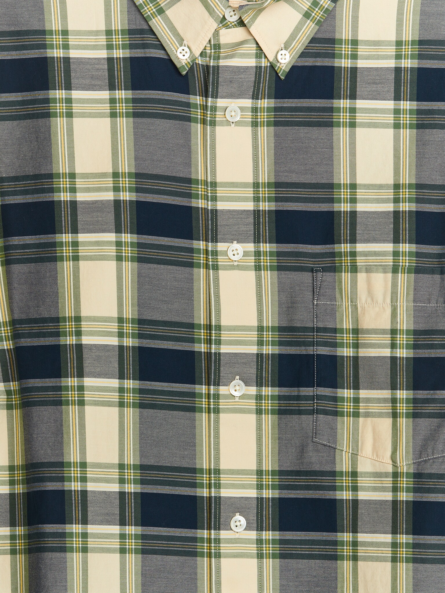 Afslappet skjorte i twill - Grøn/beige - 2