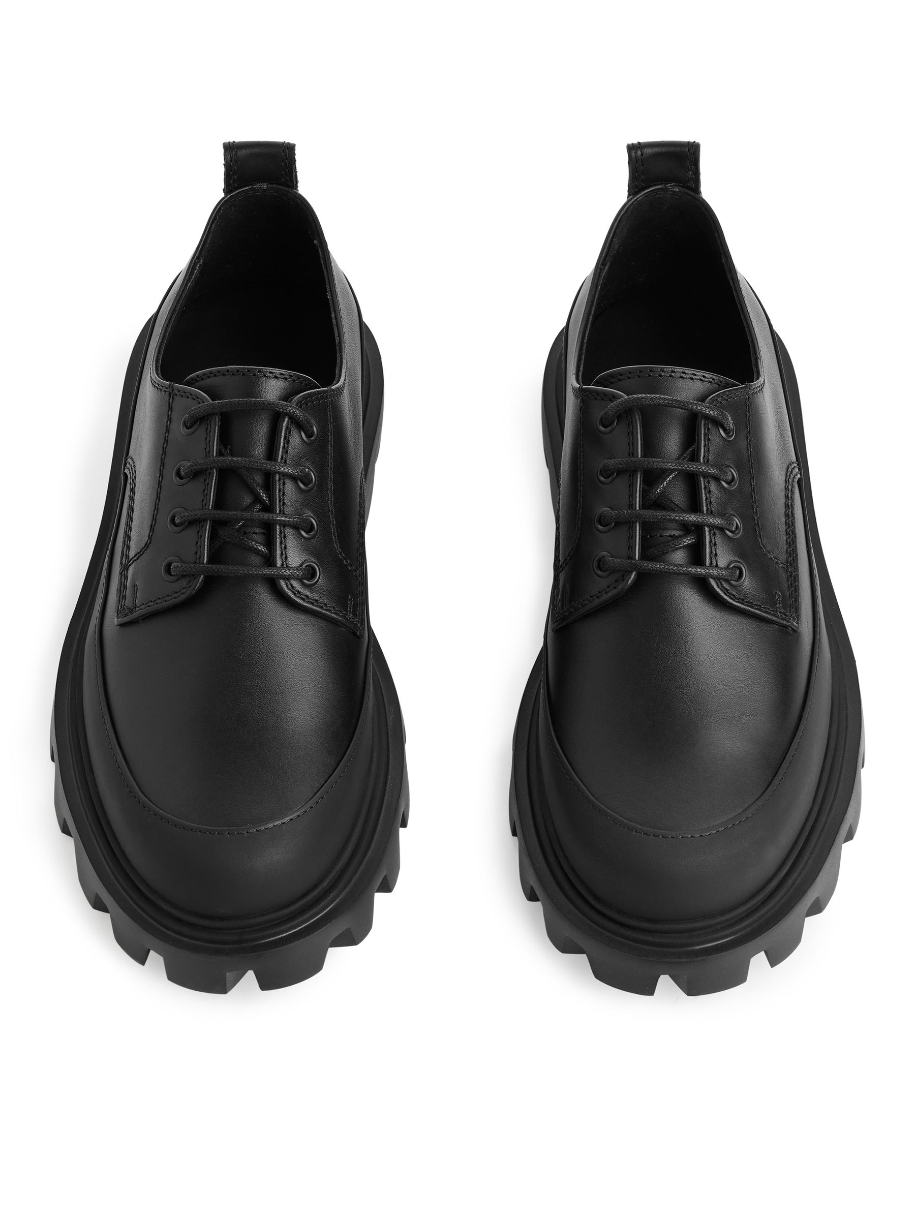 Chunky Leather Derby Shoes - Black - Men - StillMedia/DescriptiveStillLife - 1