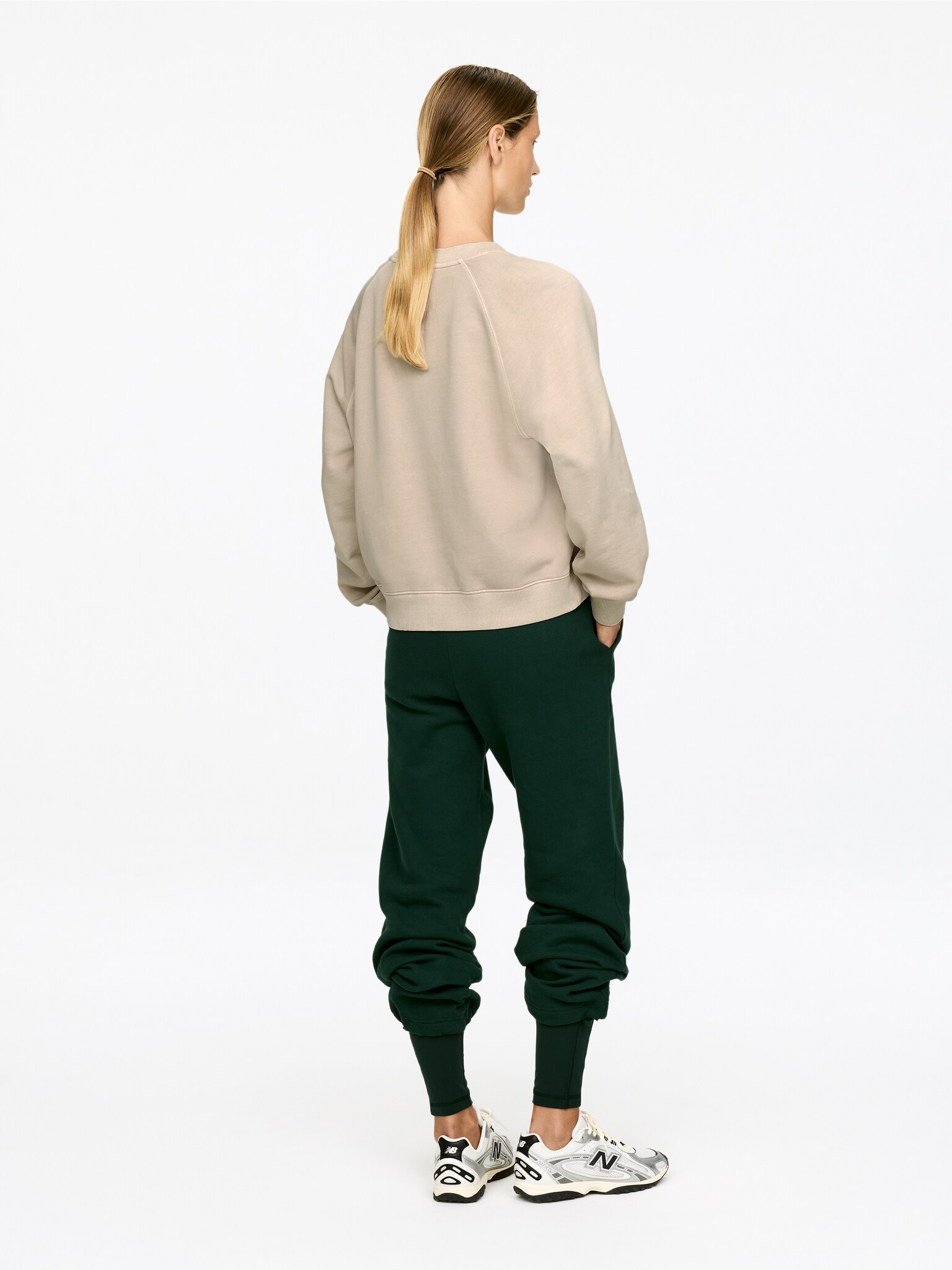 Sweat en éponge - Beige poudré/Marron foncé/Noir/Gris chiné/Bleu foncé/Vert/Bleu - 3
