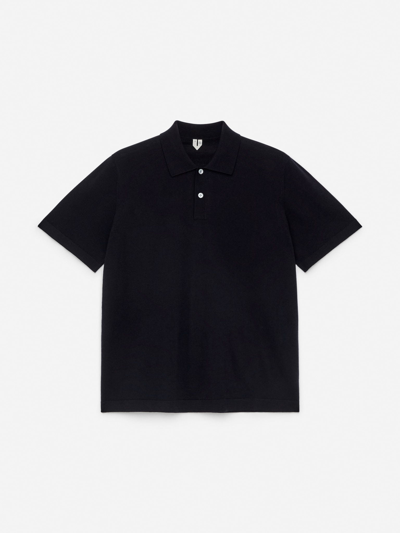 Poloshirt aus Wolle - Dunkelblau/Beige