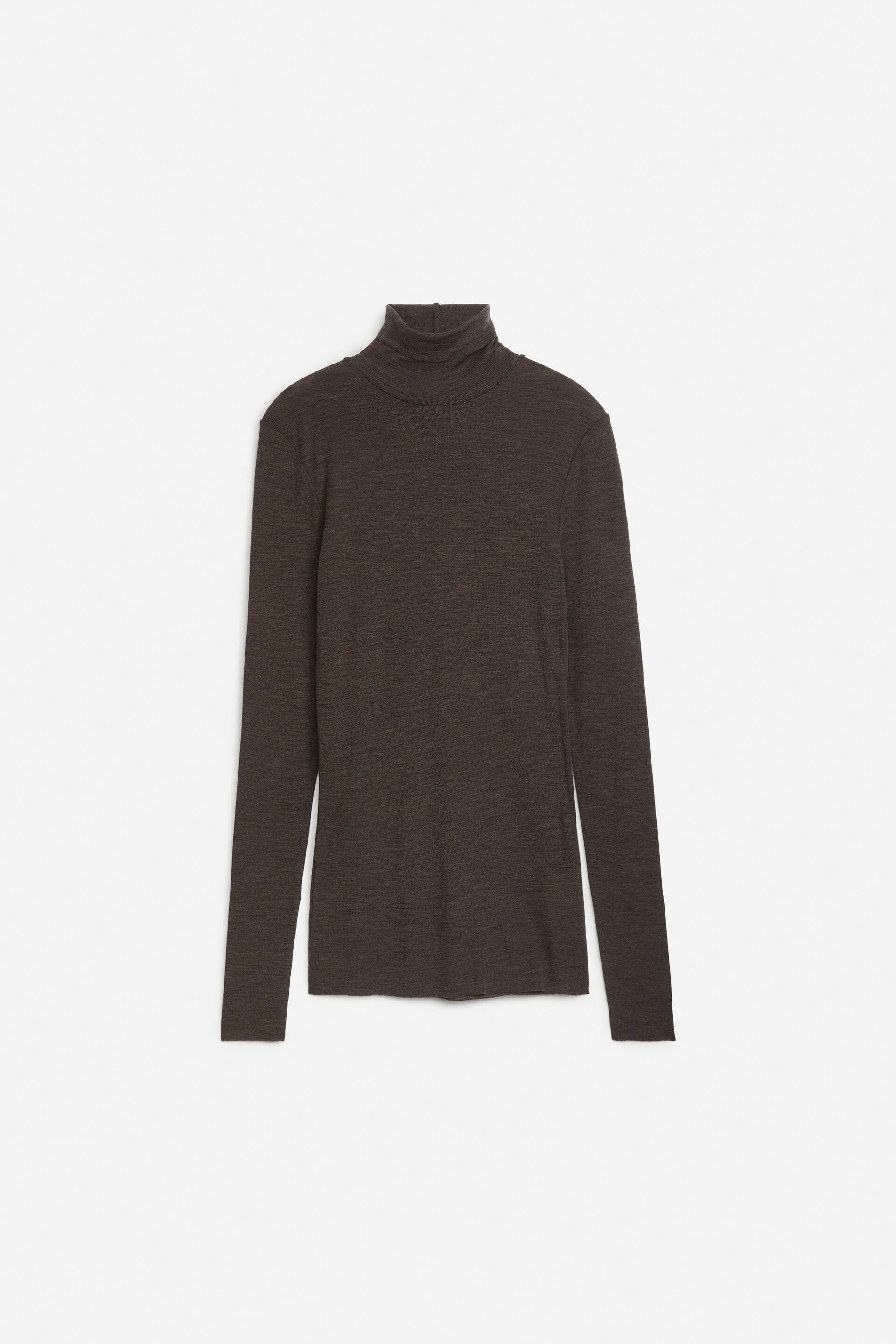 Agrandir l'image: Haut en laine à col roulé - Marron foncé - FEMME | H&M CH 1