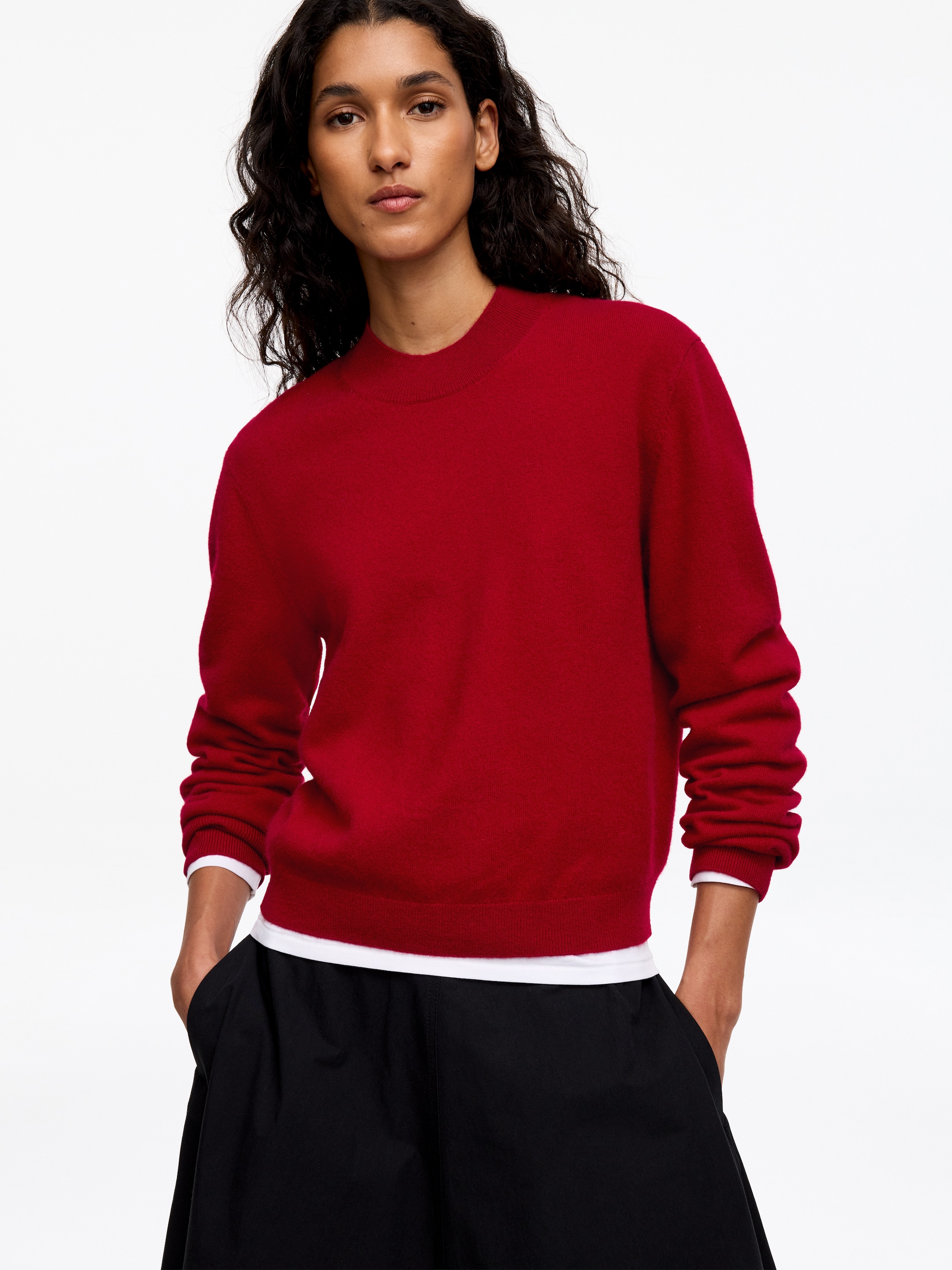 Soft Merino Wool Jumper - Red - Regular fit - women - StillMedia/Lookbook - 2