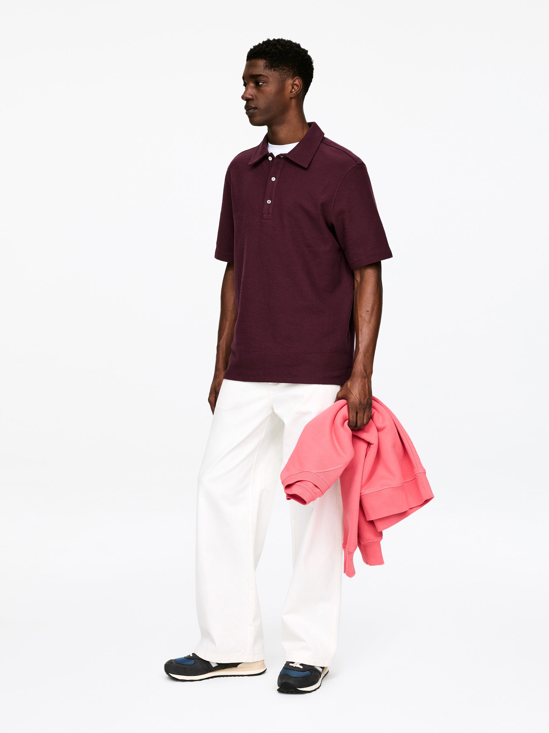 Kurzärmliges Polohemd - Weinrot - Regular Fit - Herren - StillMedia/Lookbook - 8