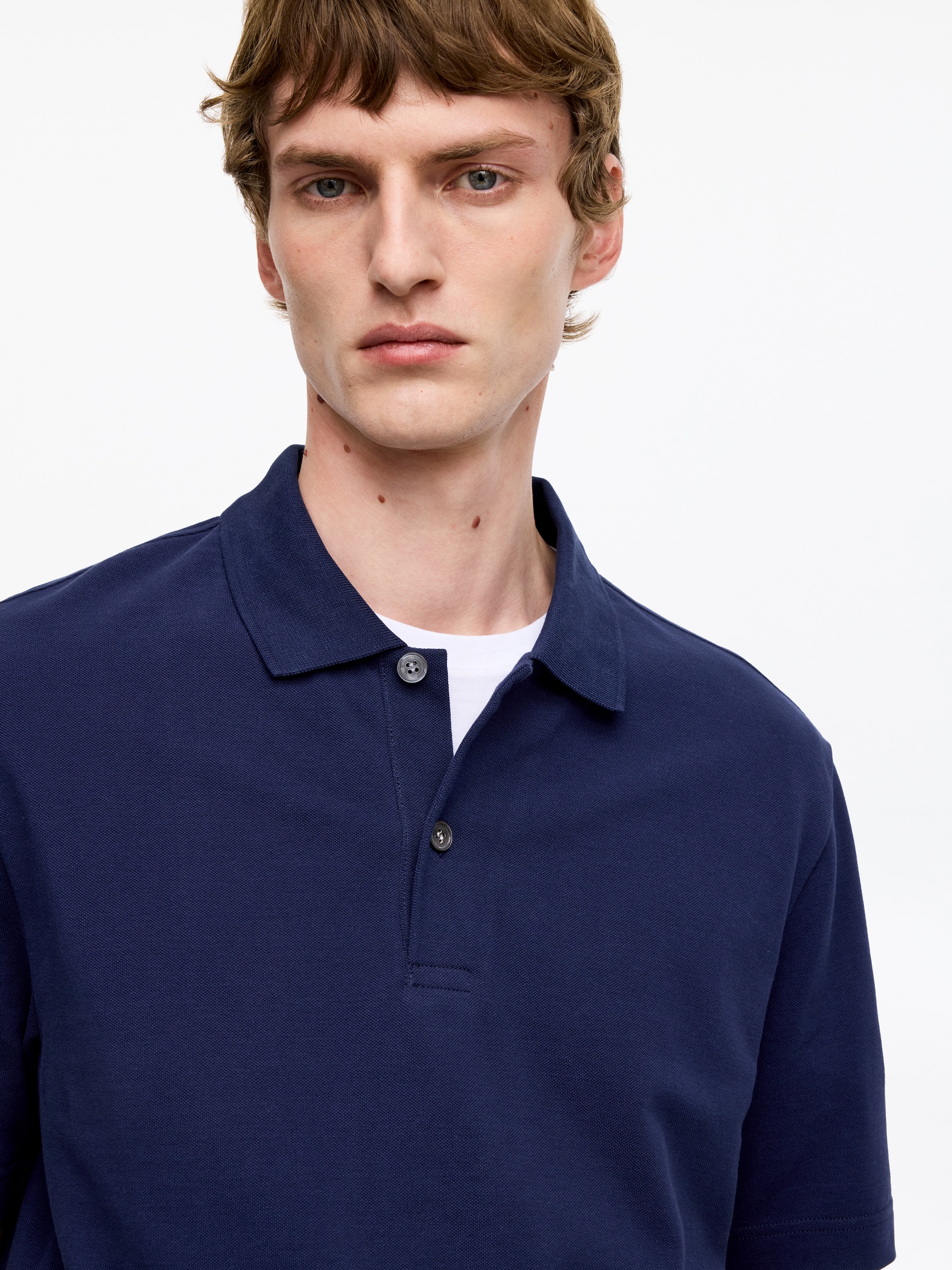 Piqué Polo Shirt - Dark Blue - Regular fit - Men - StillMedia/Lookbook - 3