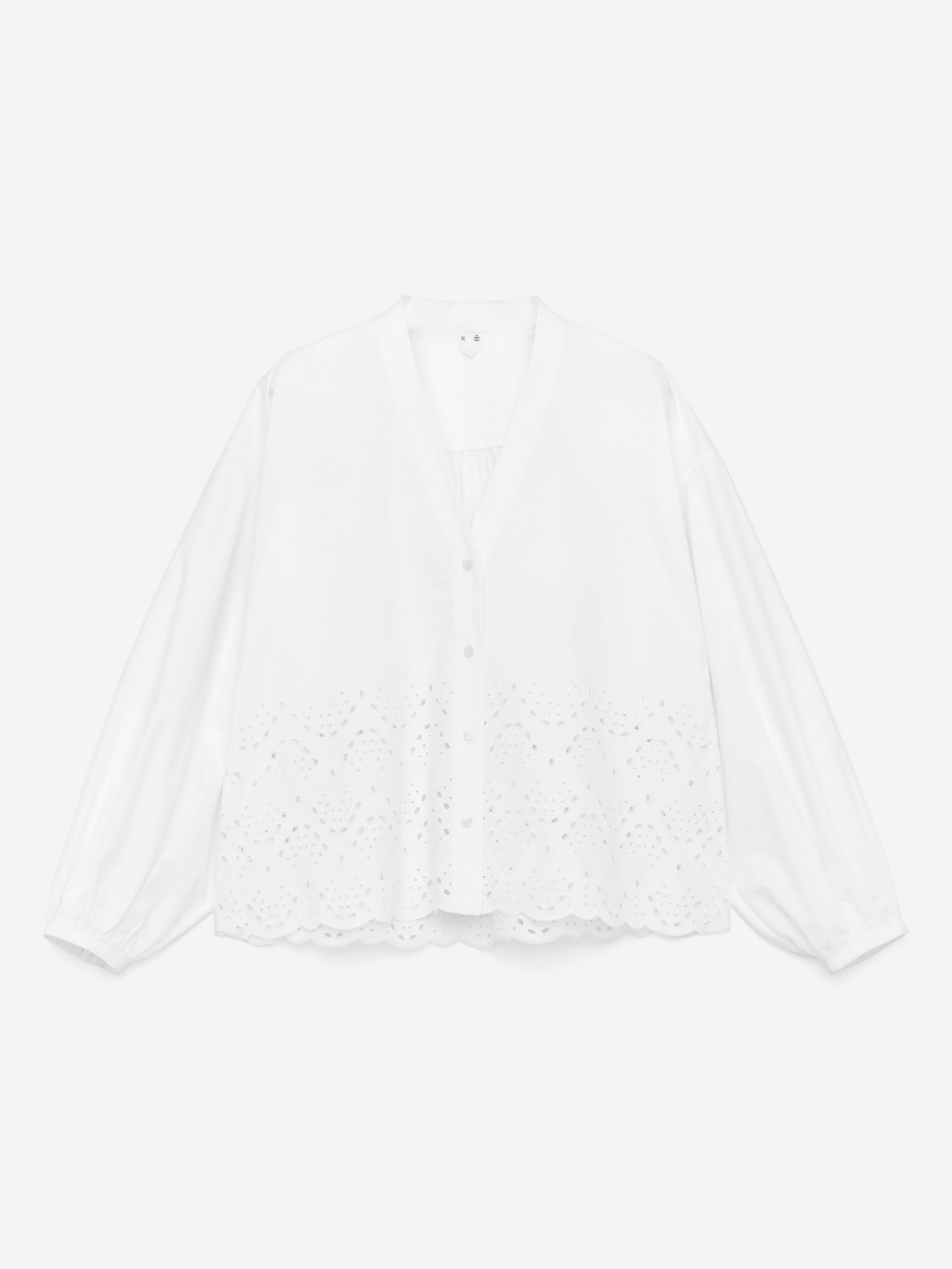 Grotere afbeelding bekijken: Blouse met broderie anglaise - Wit - DAMES | H&M BE 6
