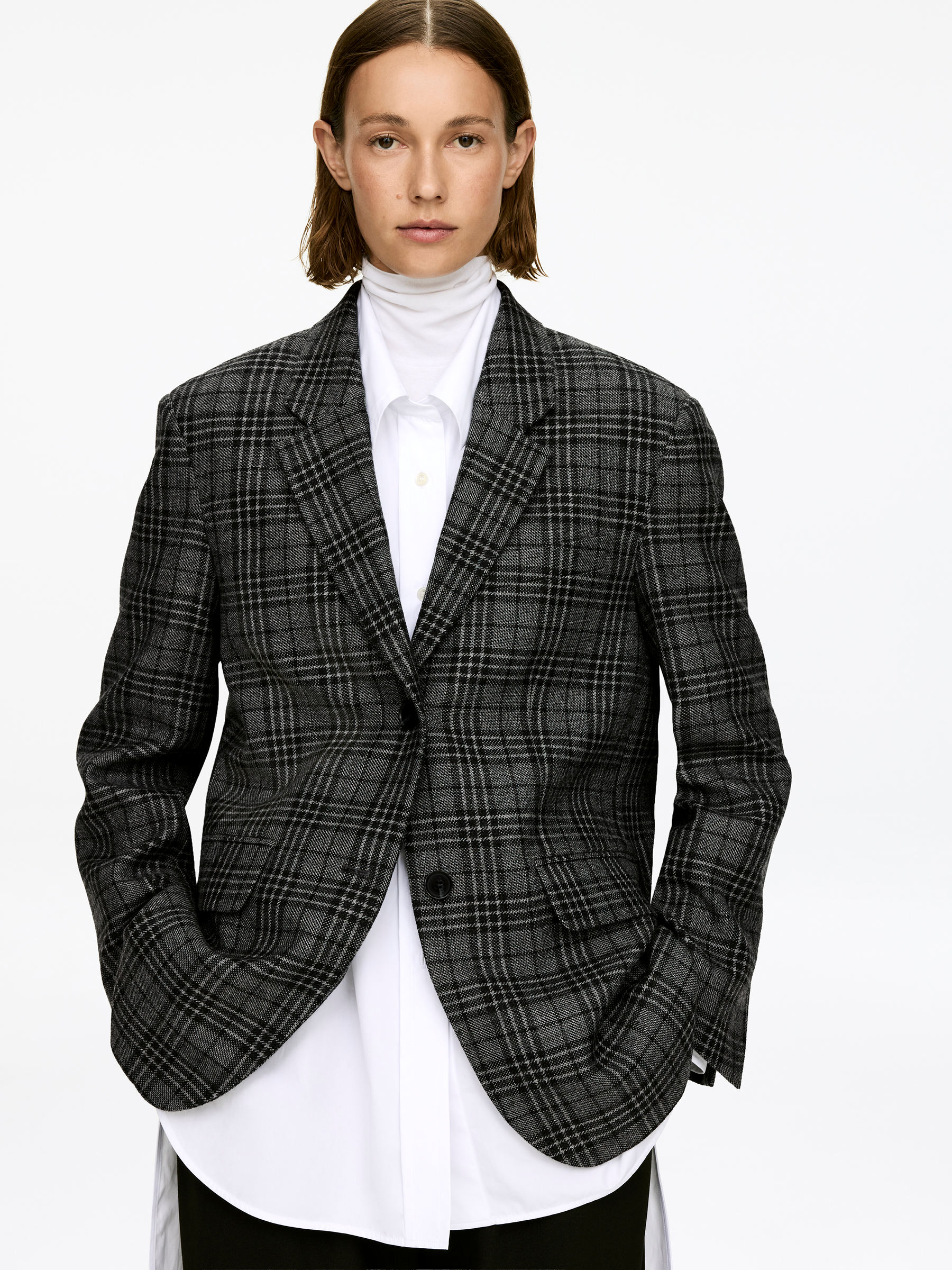 Blazer décontracté - Noir/Carreaux - Relaxed fit - Femme - StillMedia/Lookbook - 4