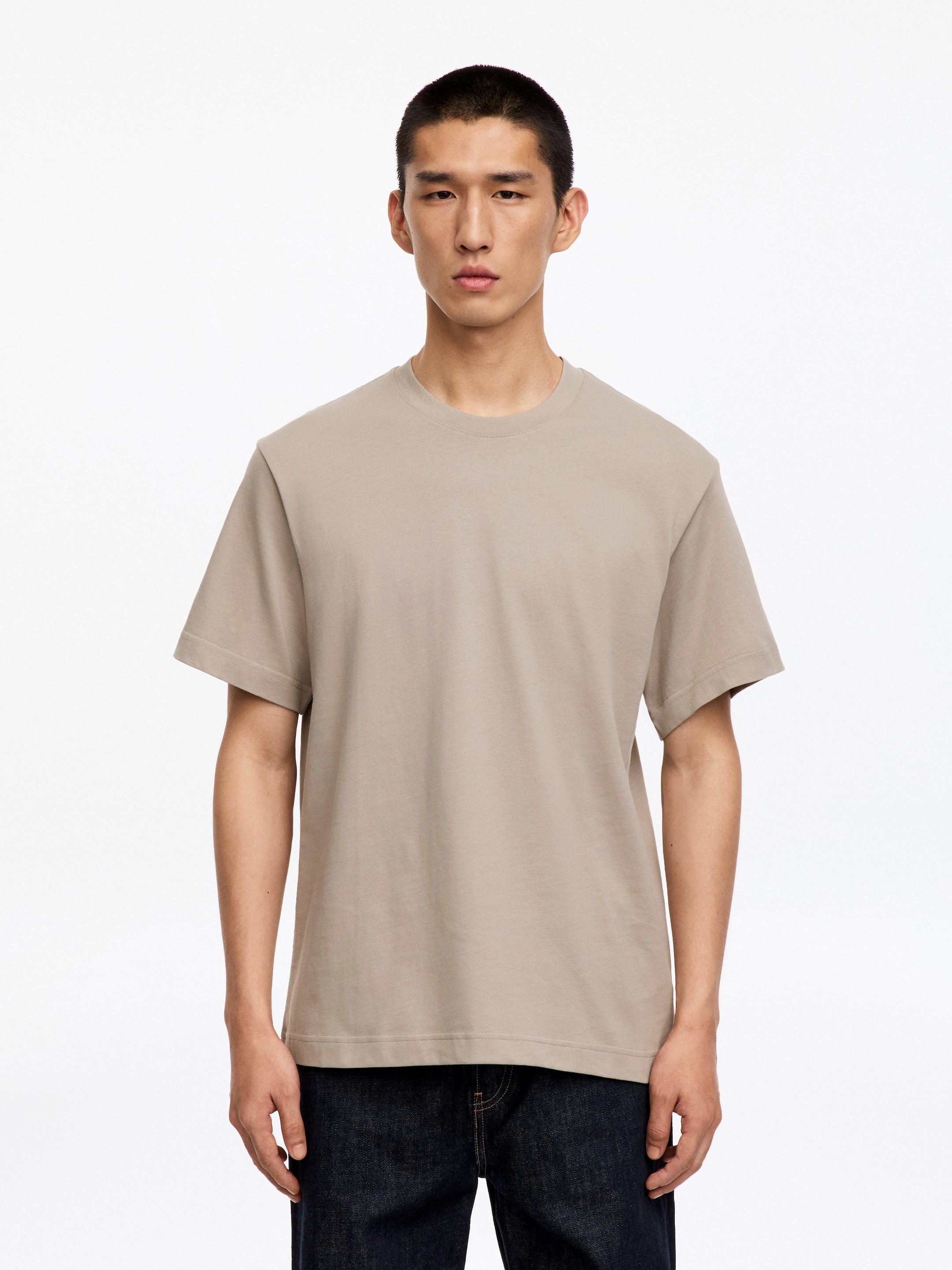 T-shirt con vestibilità rilassata da 220 GSM-Beige-19699