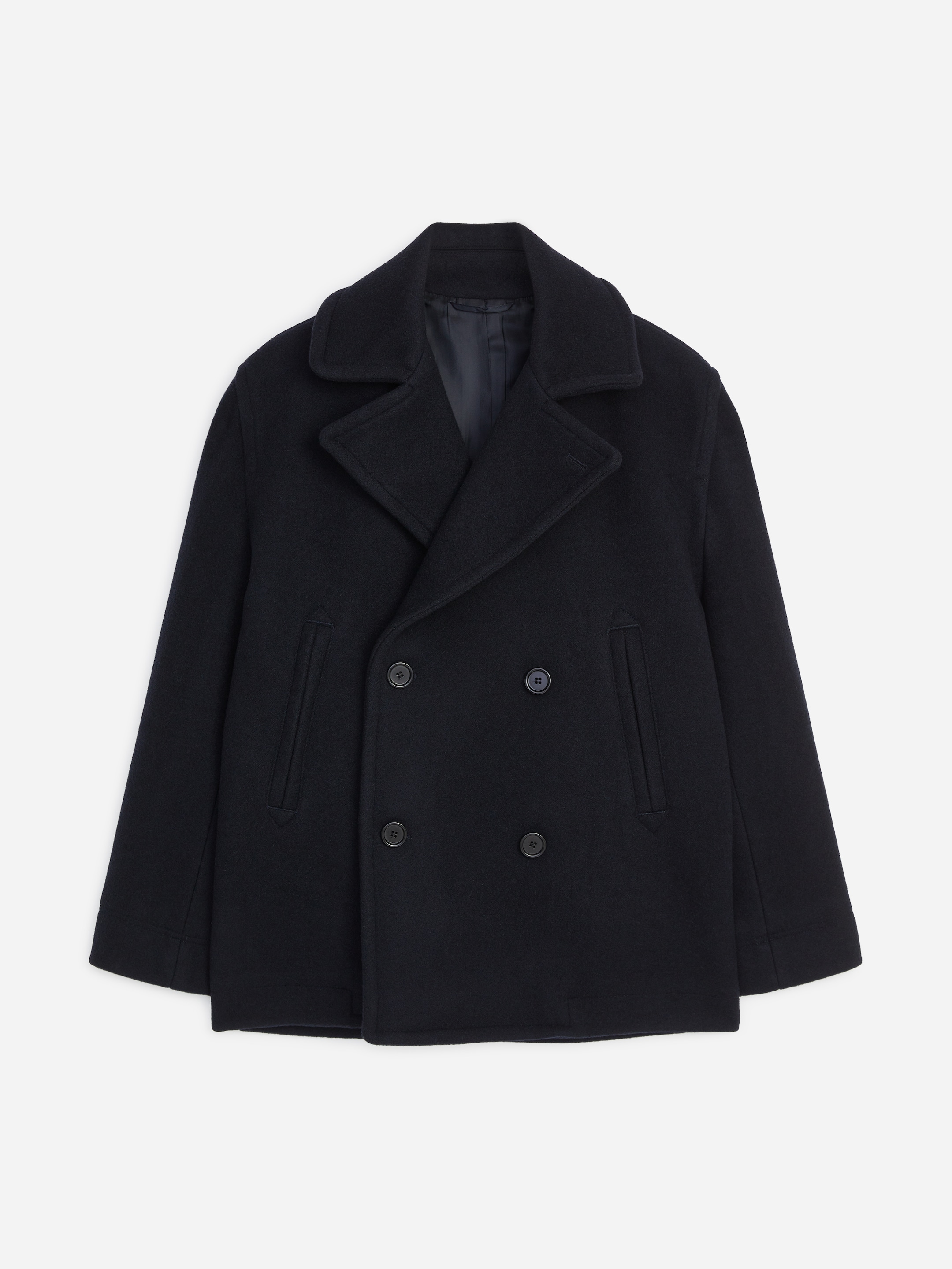 Wool-Blend Pea Coat - Dark Blue - Relaxed fit - men - StillMedia/DescriptiveStillLife - 2