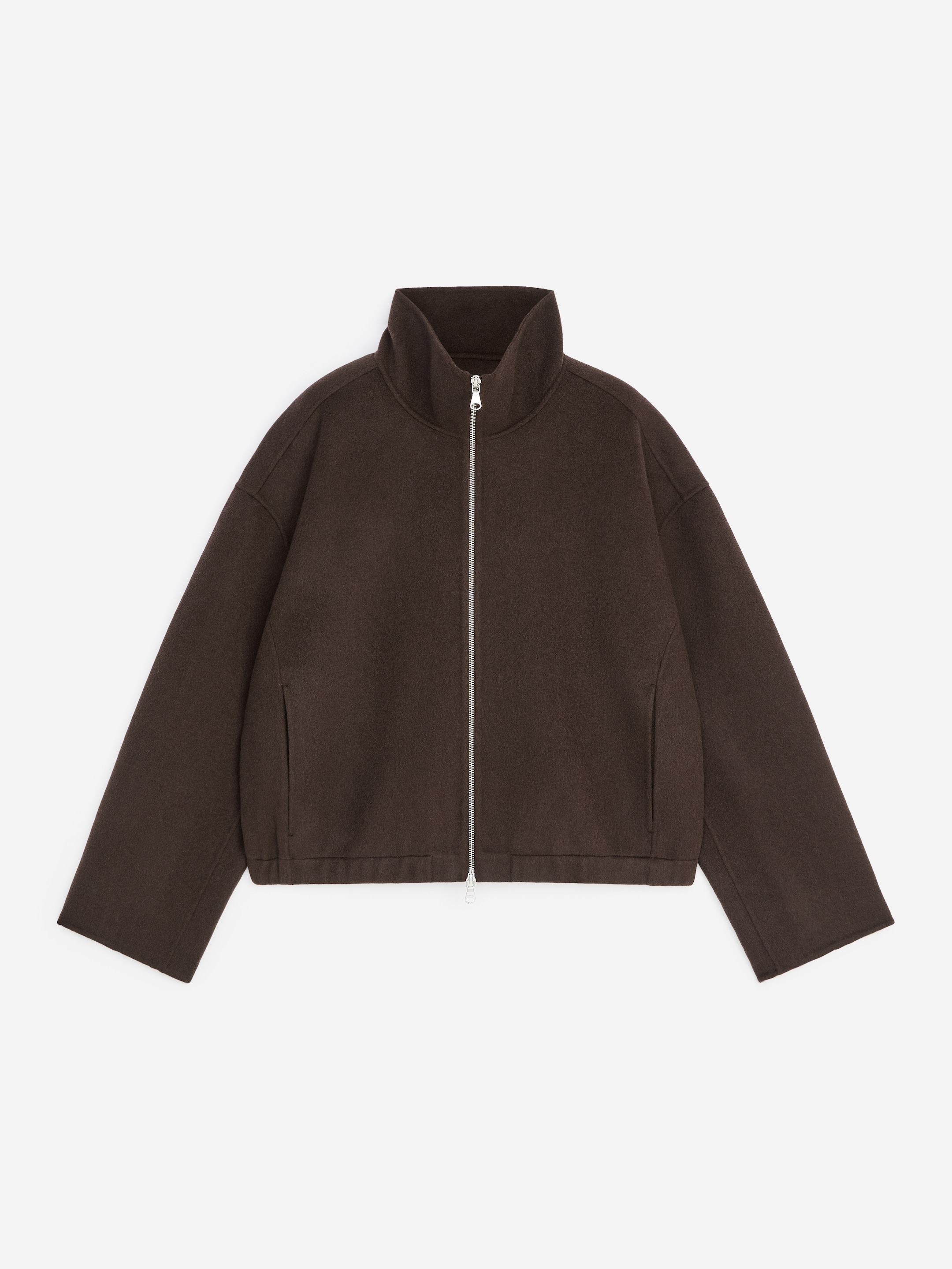 Wool-Blend Doublé Overshirt-#3F3838-19964