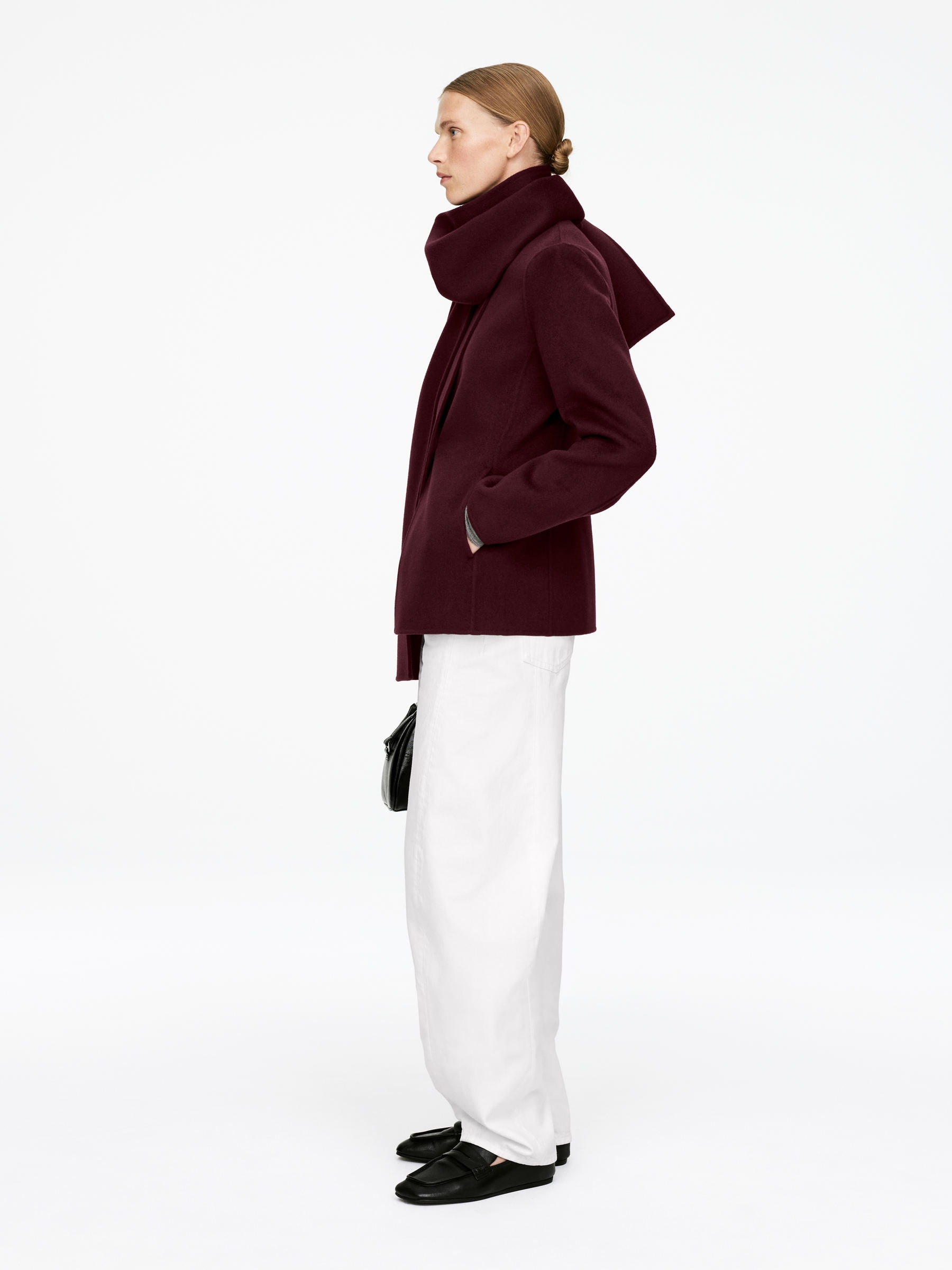 Blazer en laine doublée mélangée - Bordeaux - Slim fit - Femme - StillMedia/Lookbook - 5