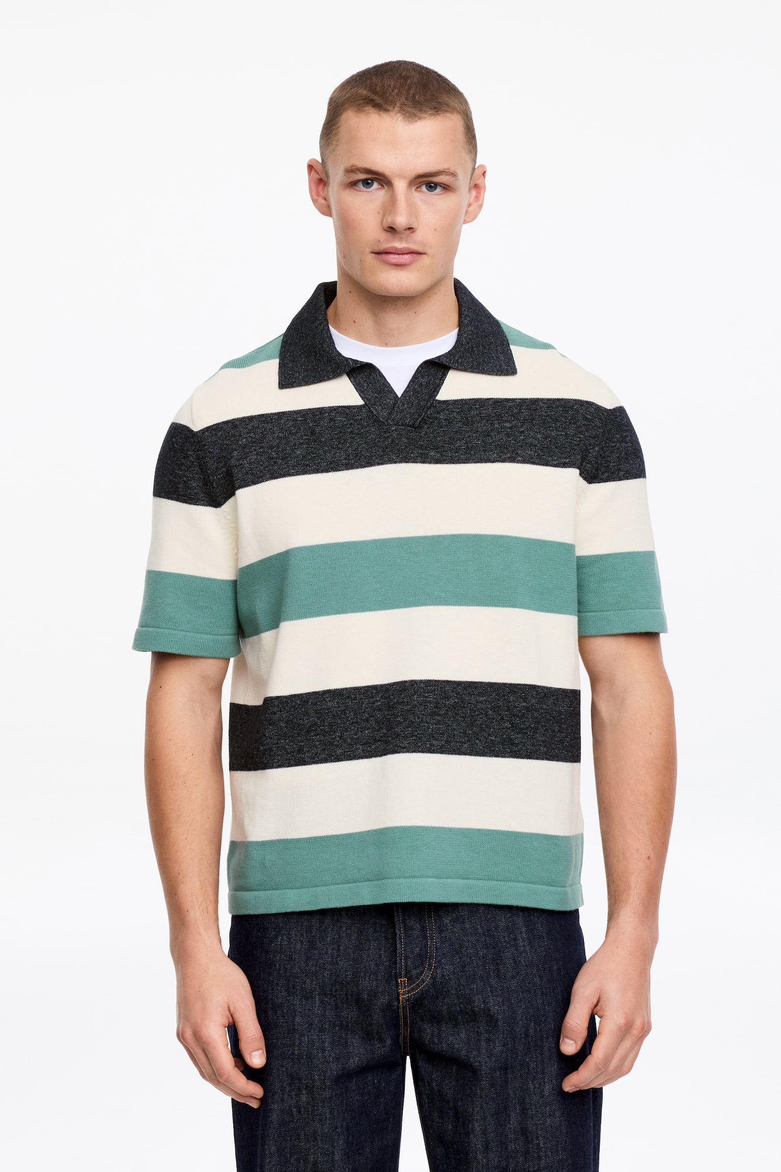 Poloshirt mit Blockstreifen - Blau/Streifen - 1
