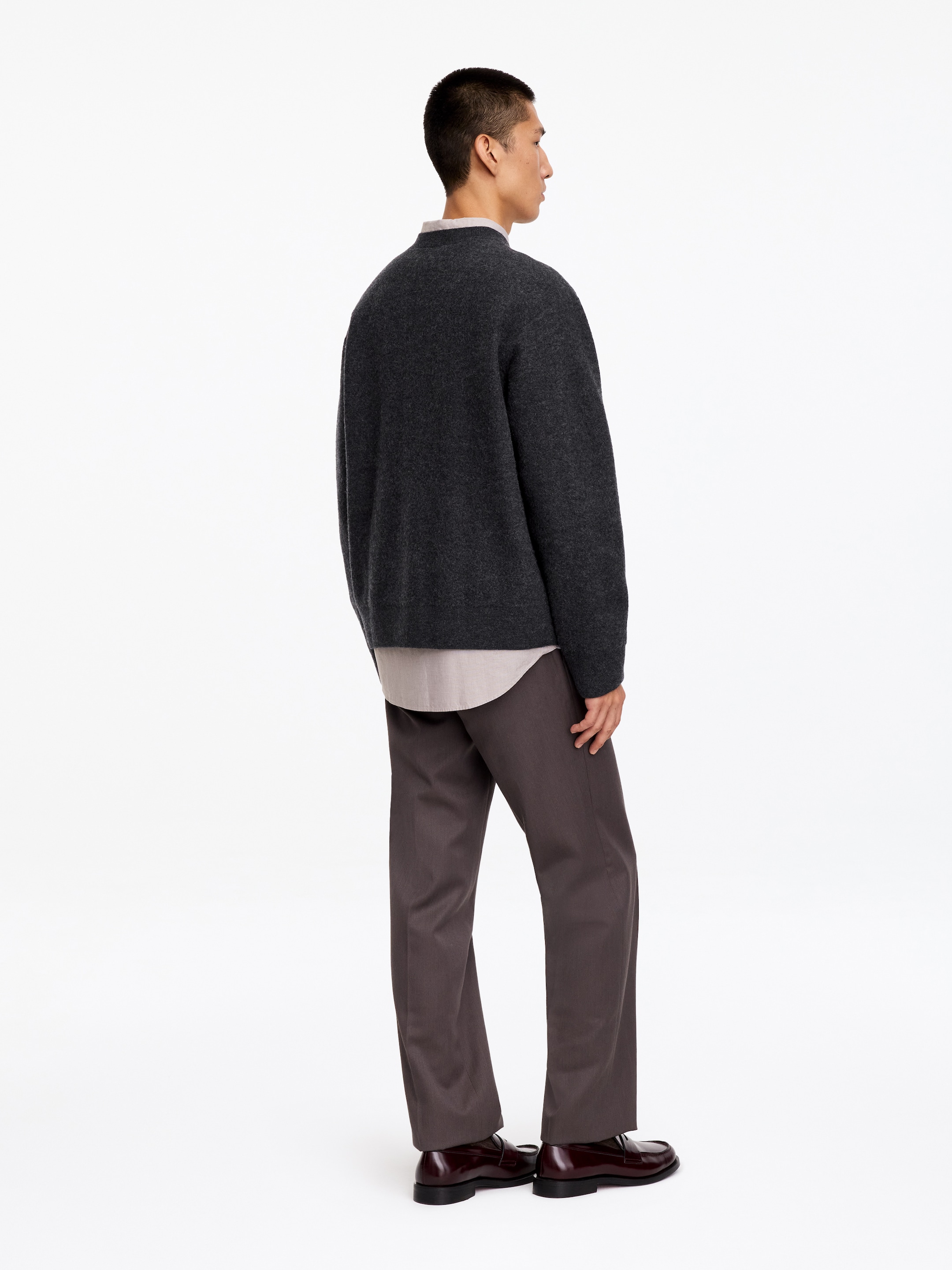 Boiled-Wool Jumper - Dark Grey - Regular fit - men - StillMedia/Lookbook - 2