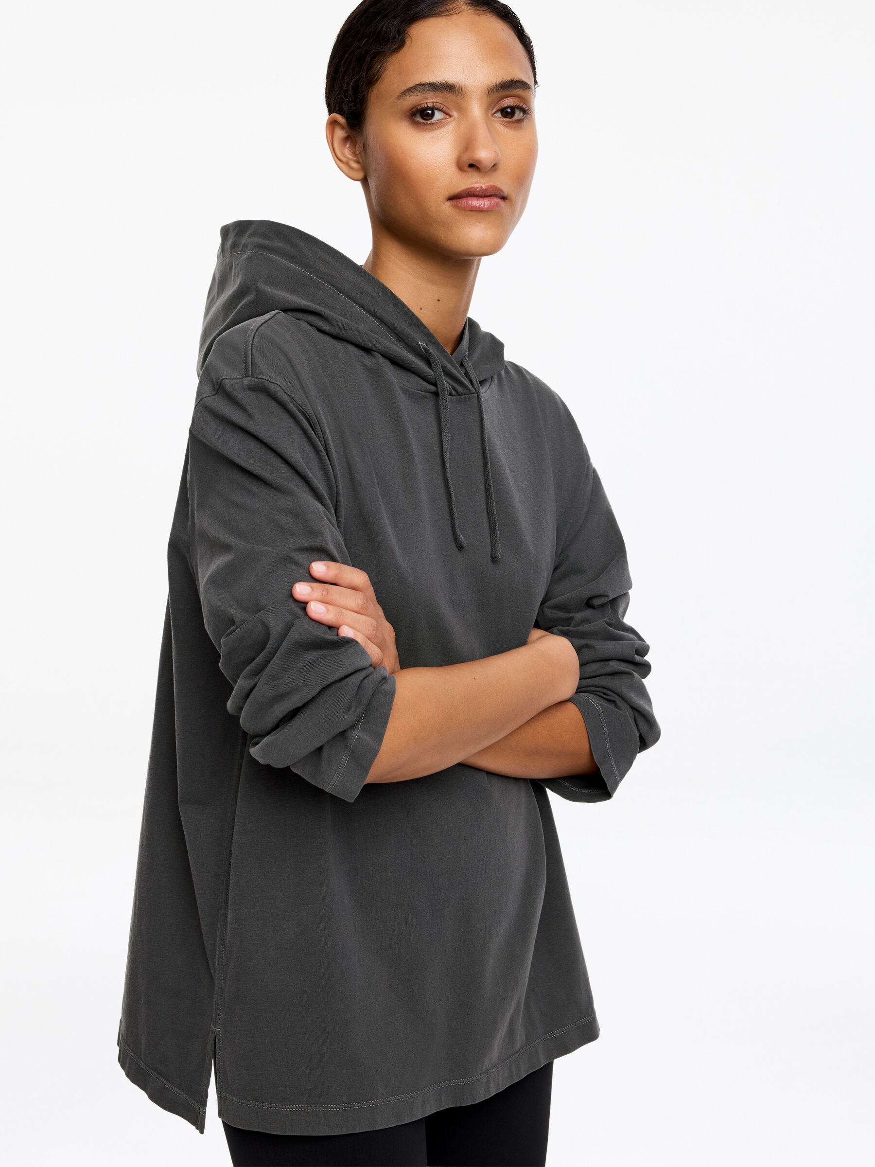 Sweatshirt mit Kapuze - Dunkelgrau - Loose Fit - Damen - StillMedia/Lookbook - 3