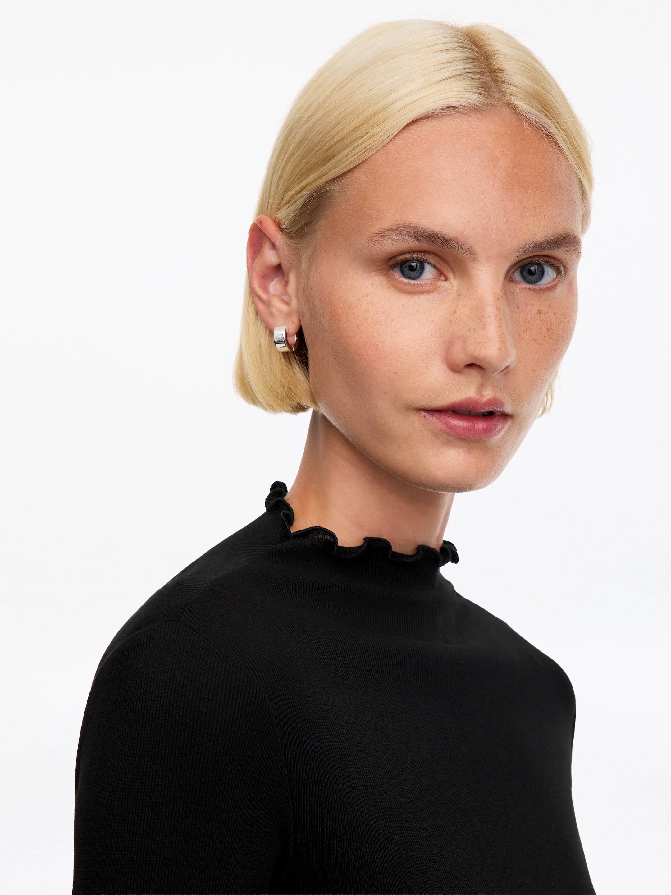 Gerüschtes Jersey-Oberteil - Schwarz - Slim Fit - women - StillMedia/Lookbook - 5