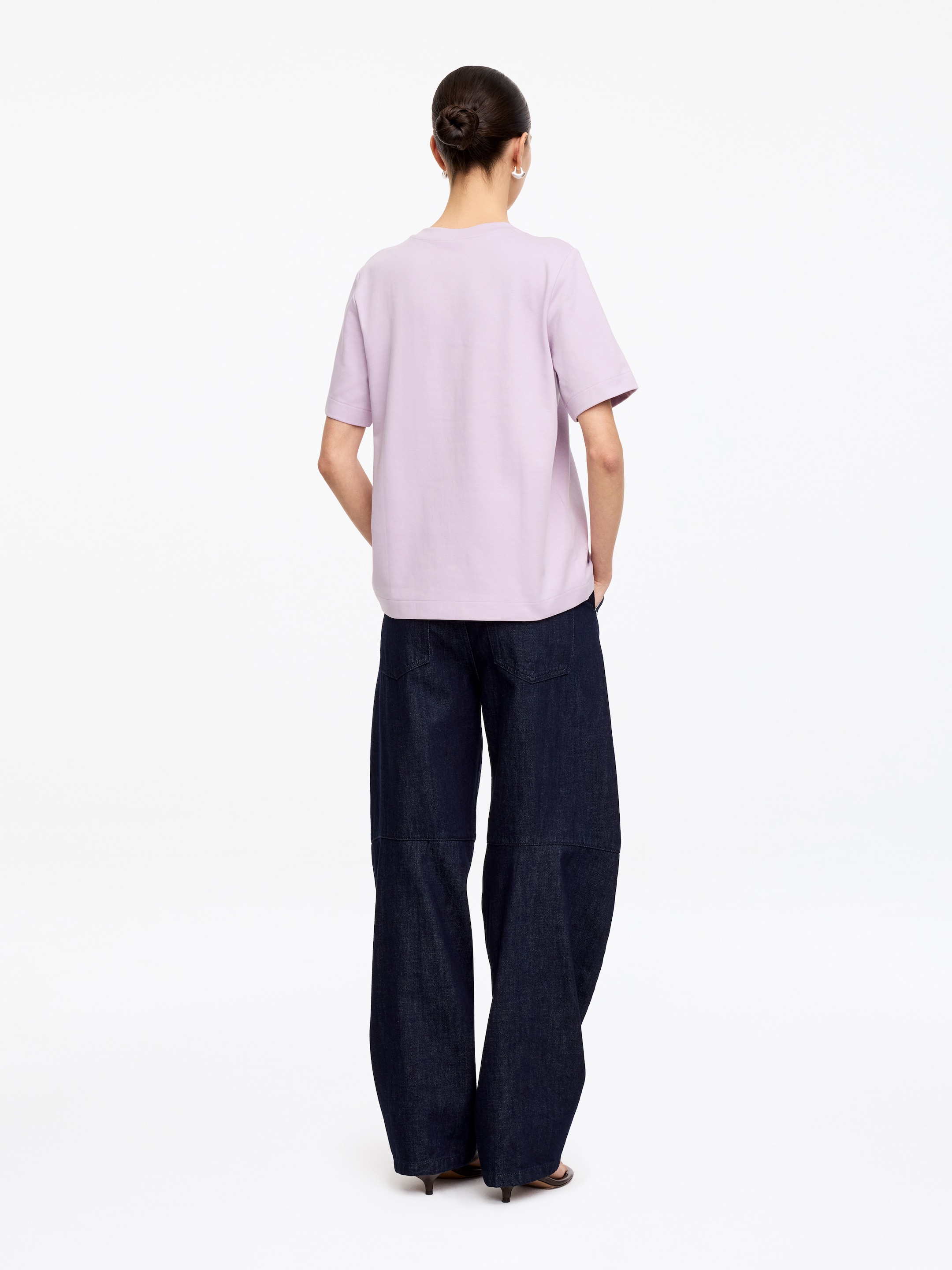 Strukturalny T-shirt Signature - Liliowy - Fason normalny - Women - StillMedia/Lookbook - 3