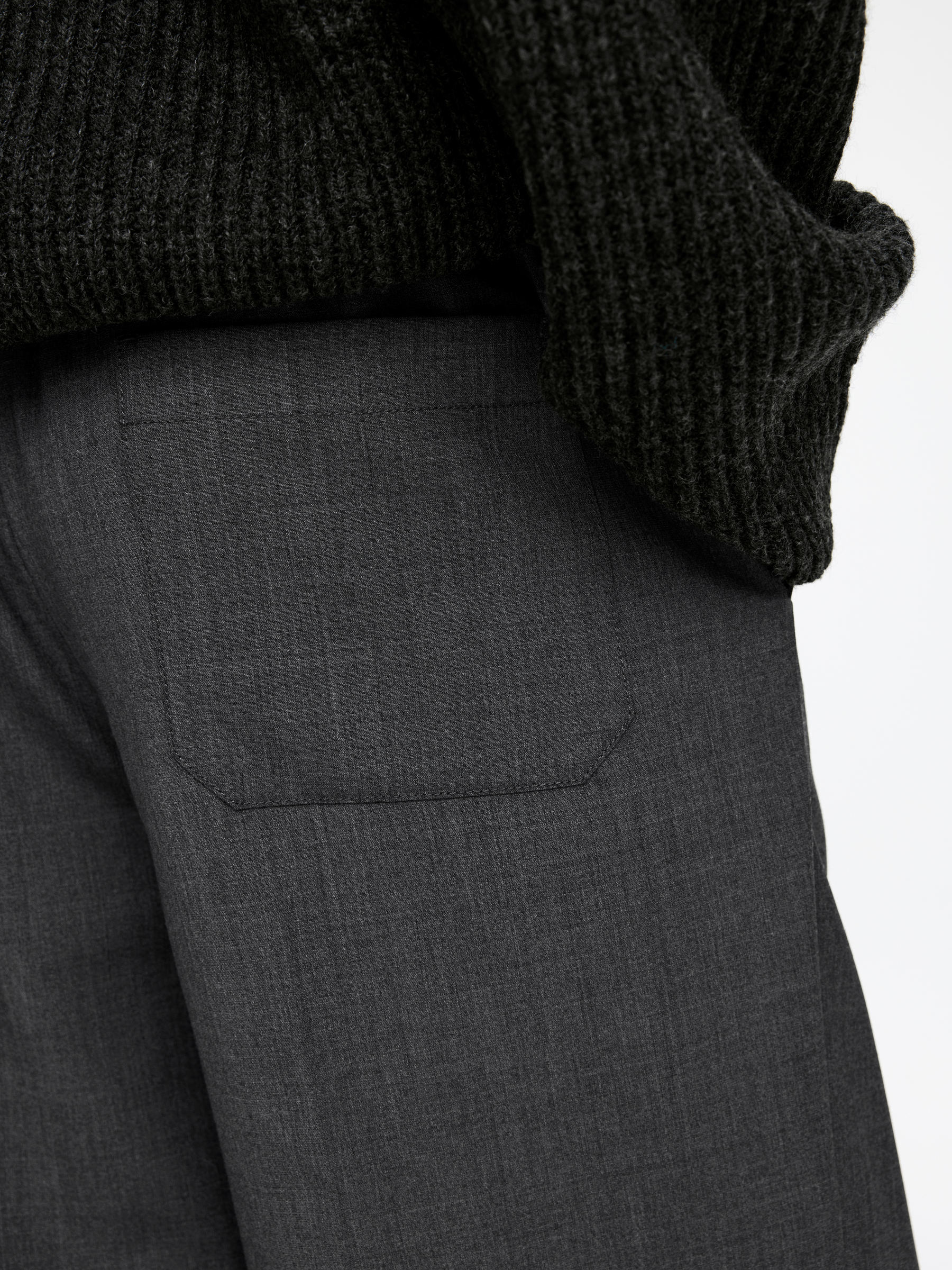 Drawstring Wool Trousers - Grey - Regular fit - Men - StillMedia/Lookbook - 9