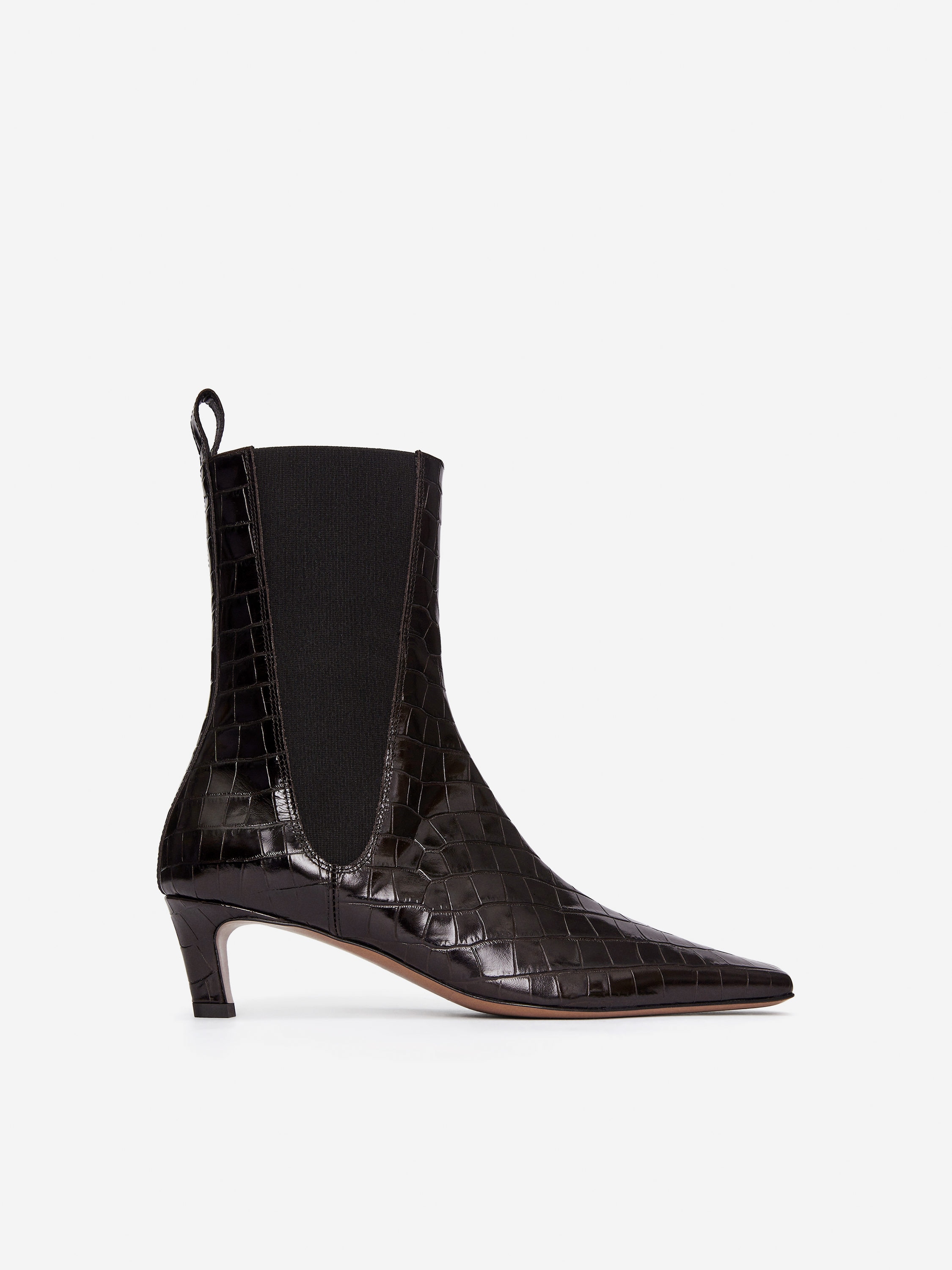 Square-Toe Ankle Boots-#53443C-16447