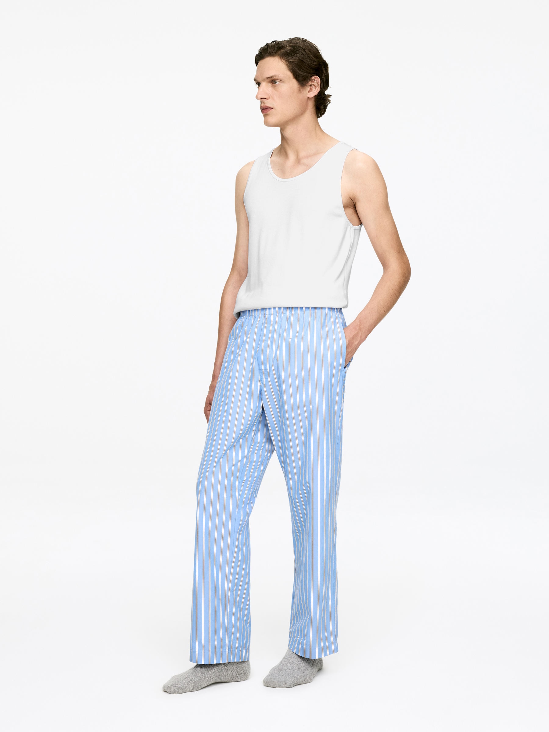 Ribbed Tank Top - White - Regular fit - Men - StillMedia/Lookbook - 10