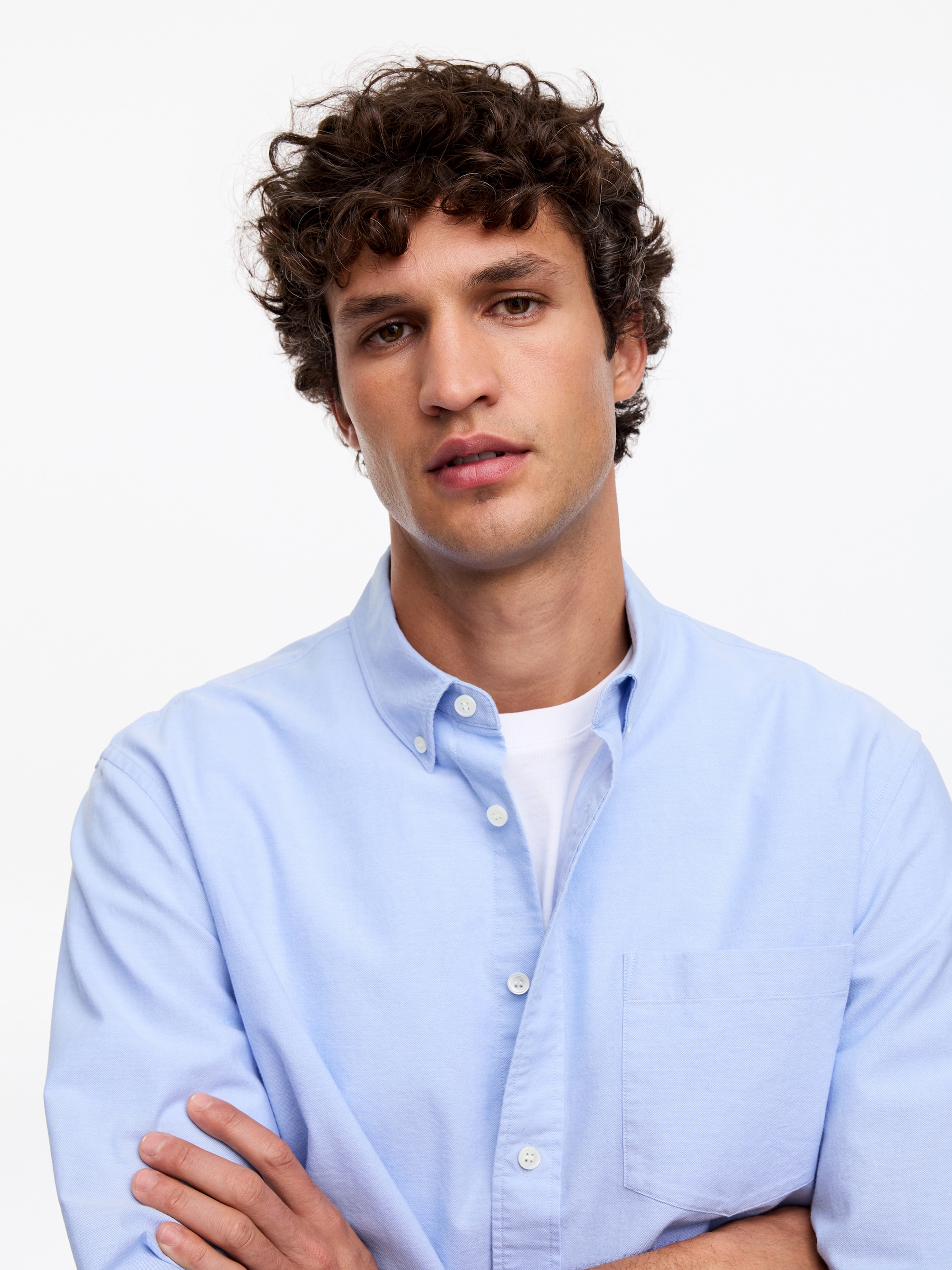 Chemise Oxford classique - Bleu ciel - Regular fit - Homme - StillMedia/Lookbook - 43