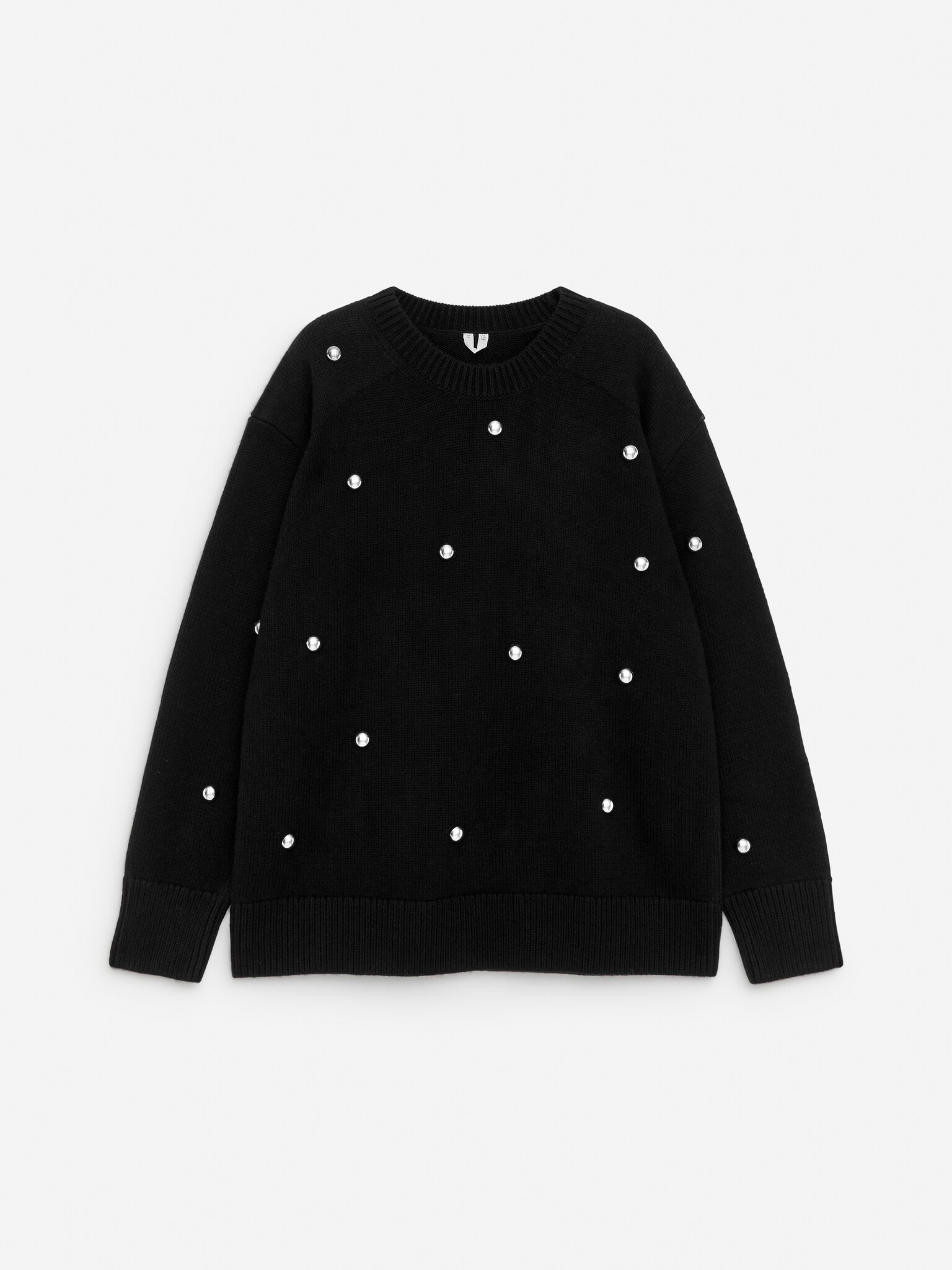 Pull clouté en laine - Noir - 2