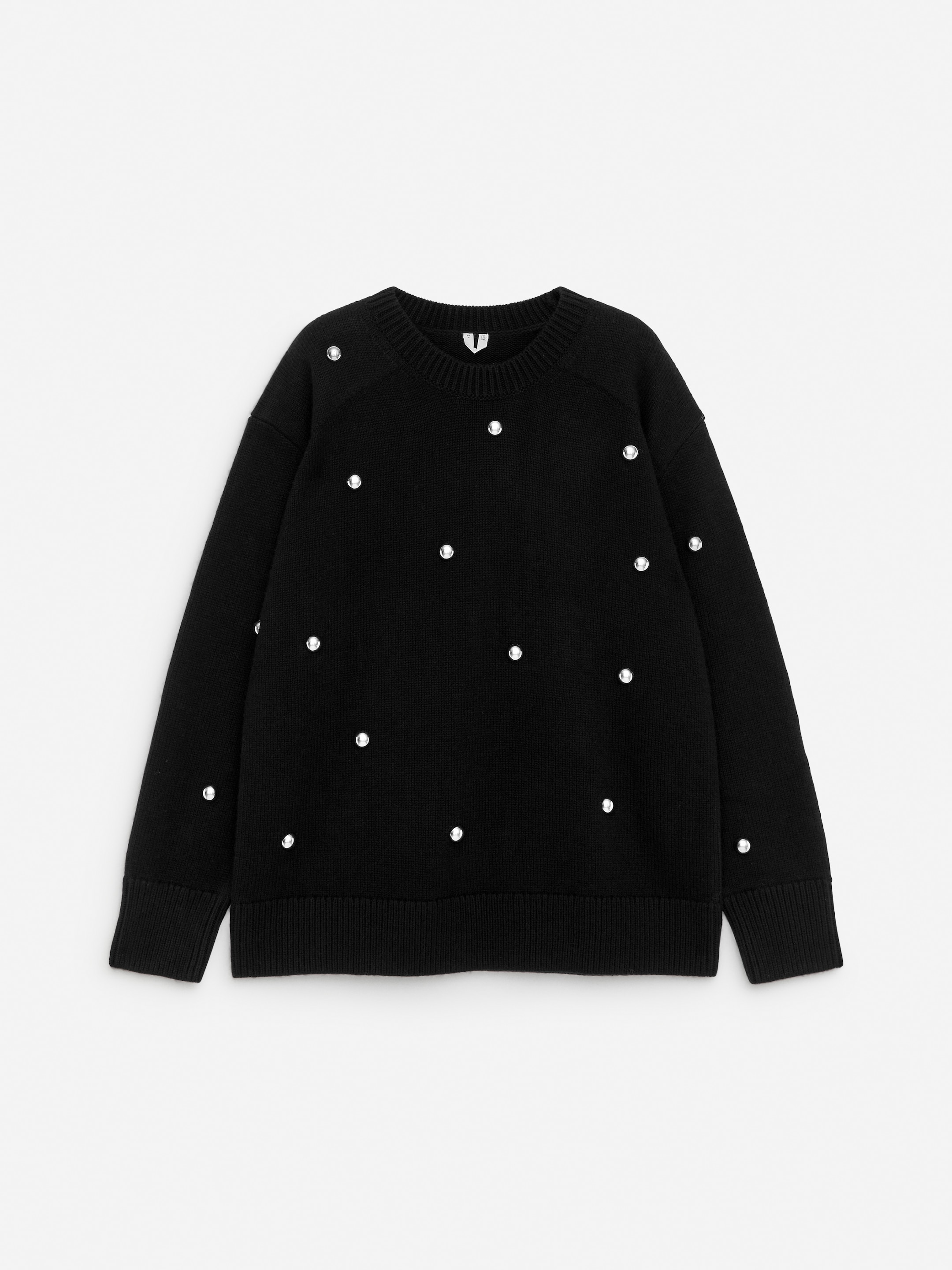 Studded Wool Jumper-Black-16746