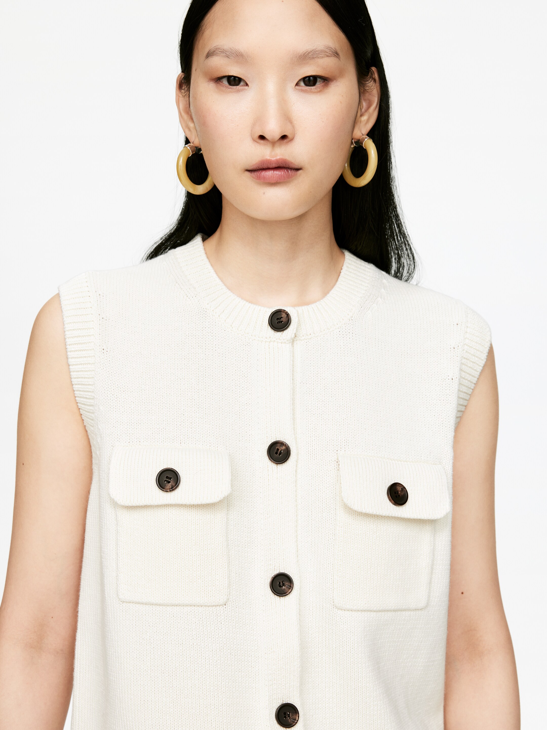 Agrandir l'image: Gilet en maille de coton - Blanc - FEMME | H&M FR 4