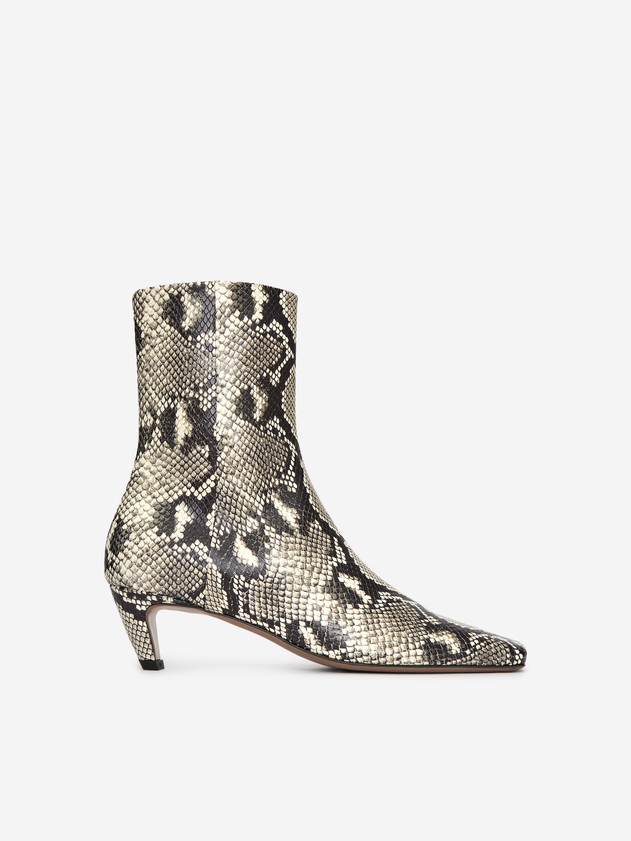 Square-Toe Ankle Boots - Multi Colour/Faux Snake - Women - StillMedia/DescriptiveStillLife - 4