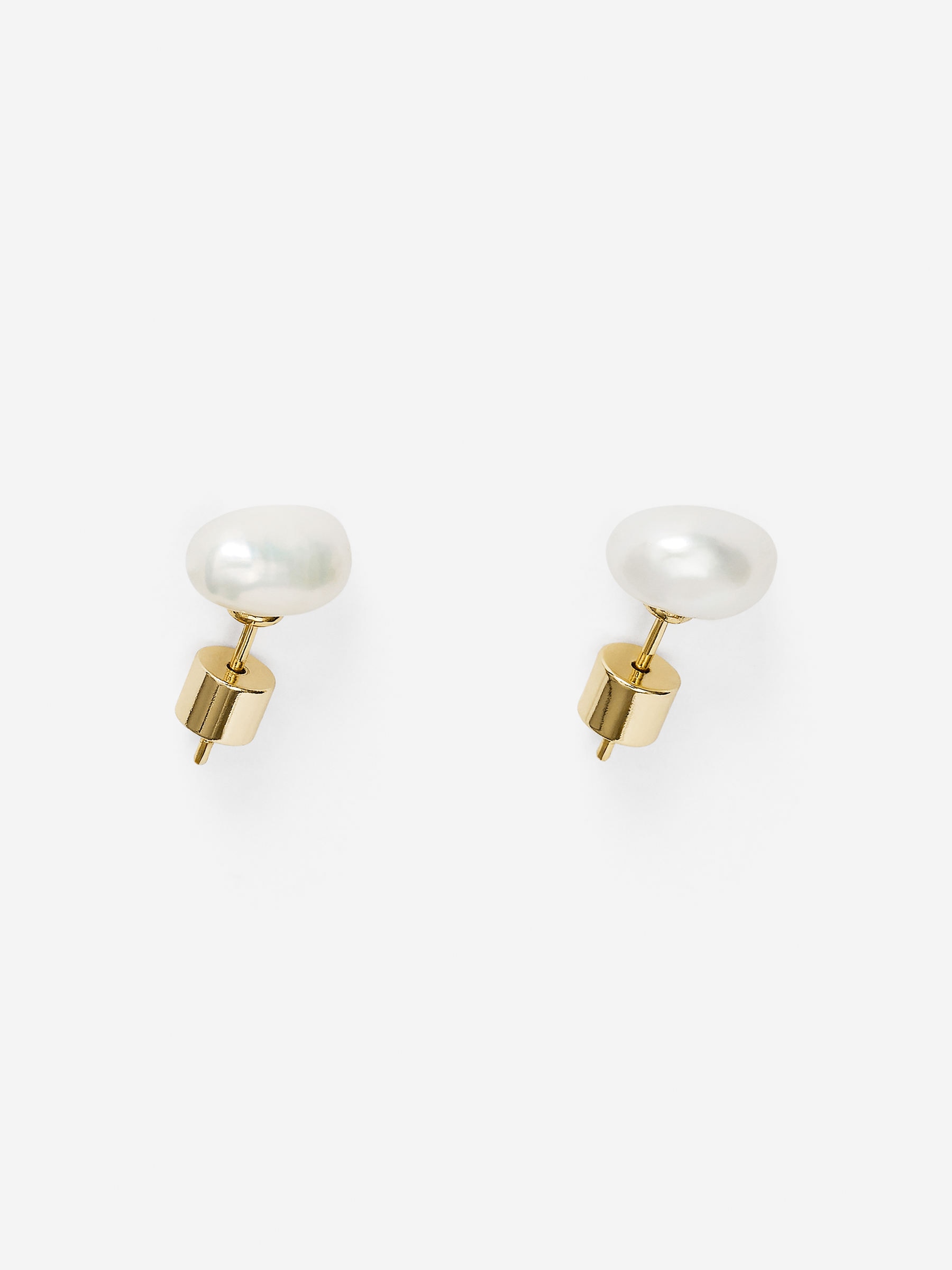Pearl Stud Earrings - Off White/Gold - Women - StillMedia/DescriptiveDetail - 1