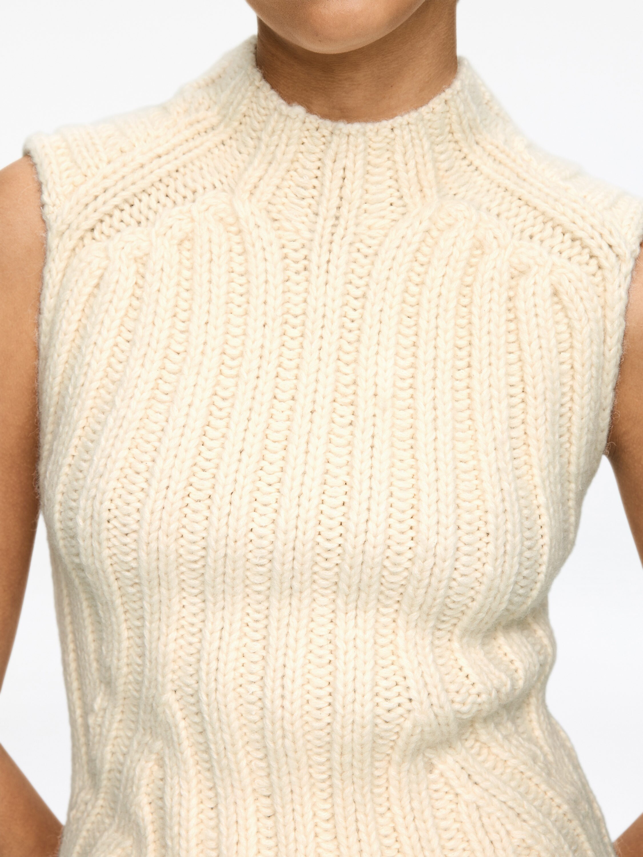 Ribbstickad slipover - Off-white - Regular fit - Women - StillMedia/Lookbook - 9