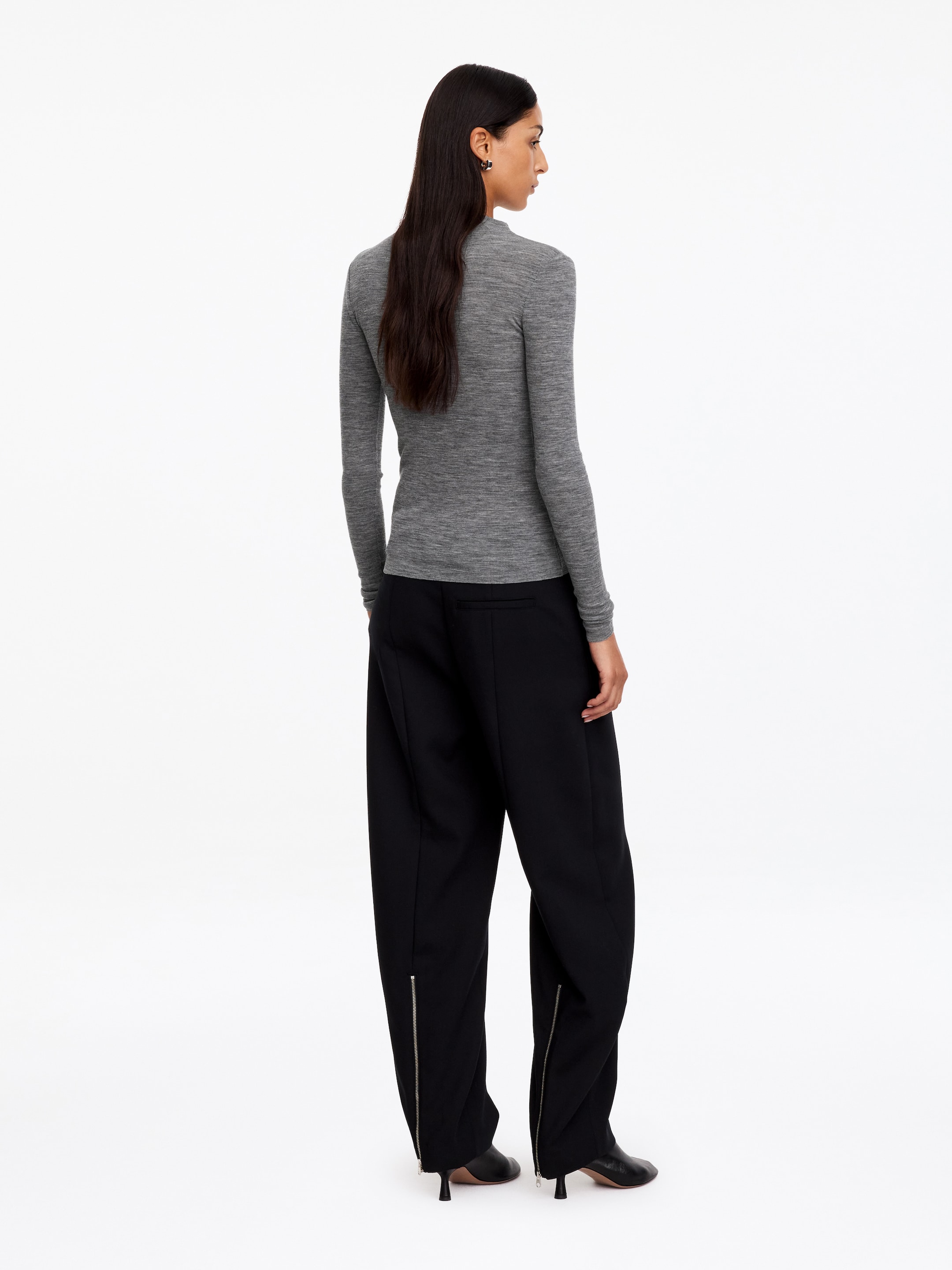 Rippstrickoberteil aus Wolle - Graumeliert - Regular Fit - women - StillMedia/Lookbook - 3