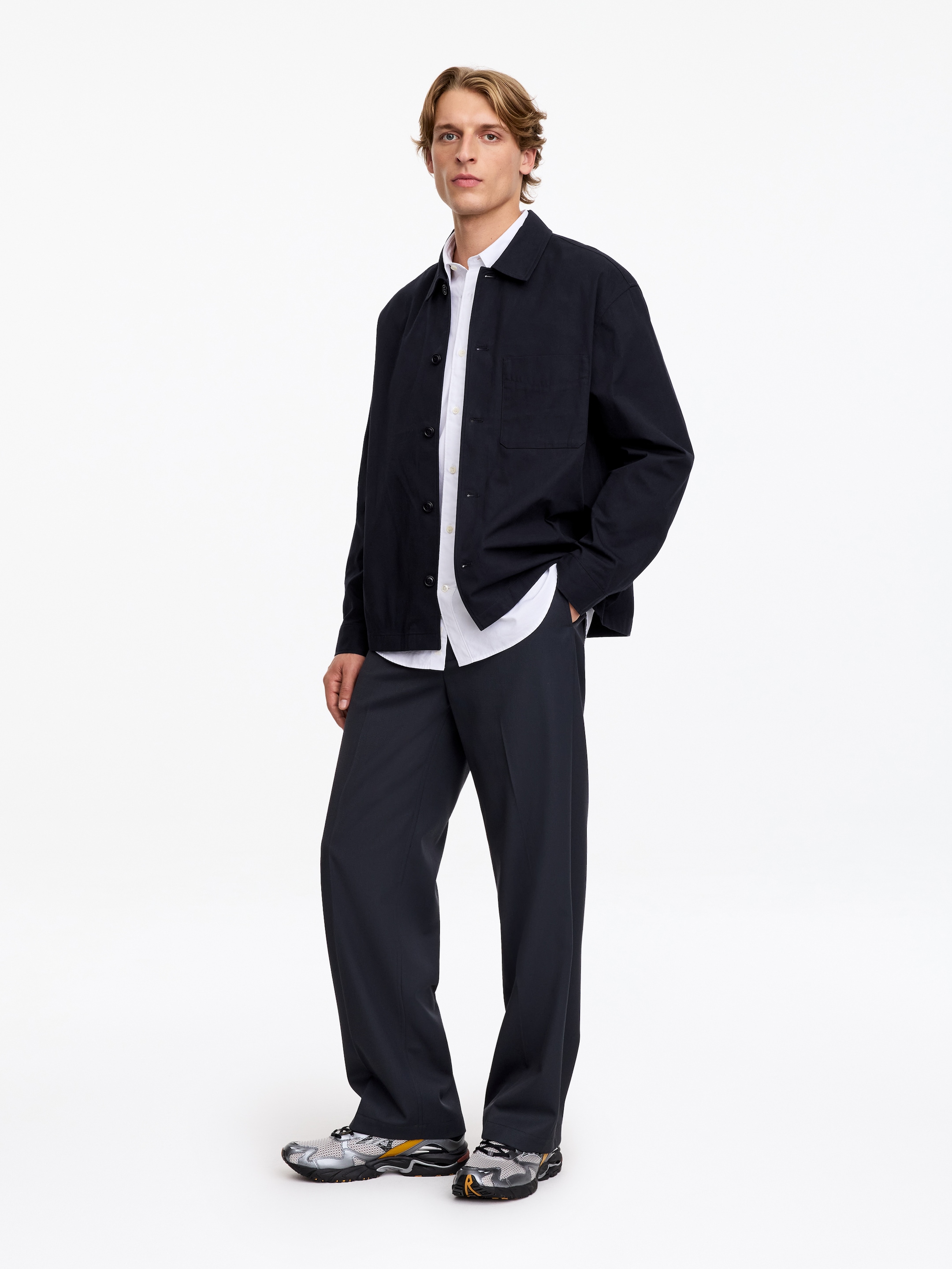 Cotton Overshirt - Dark Blue - Regular fit - men - StillMedia/Lookbook - 5