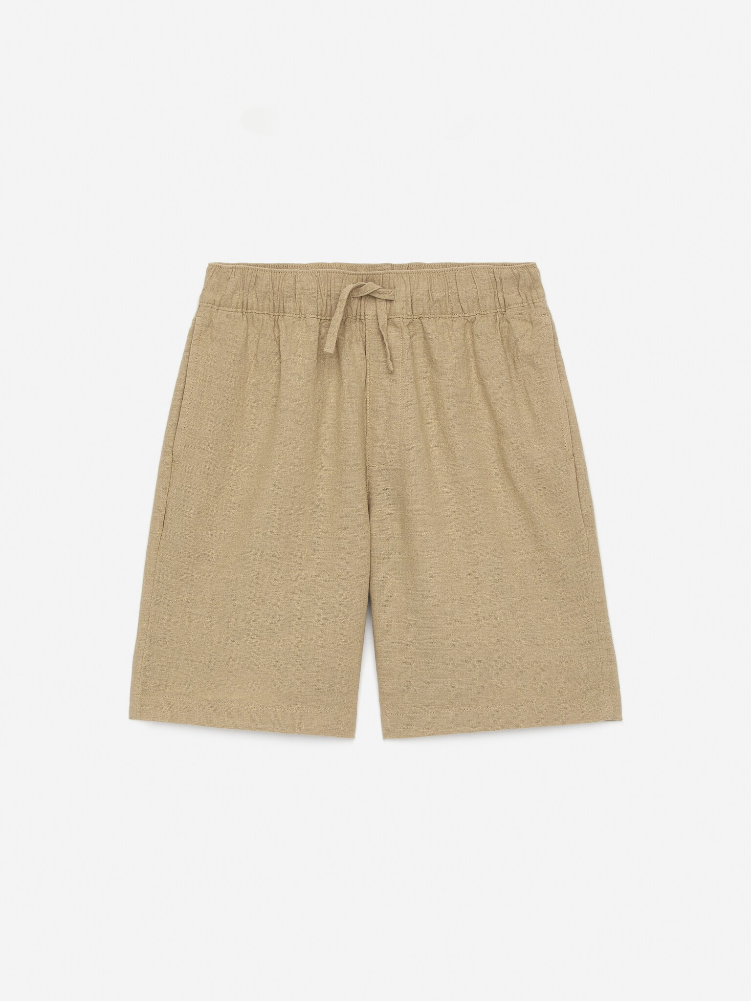 Leinen-Shorts - Beige/Dunkelblau