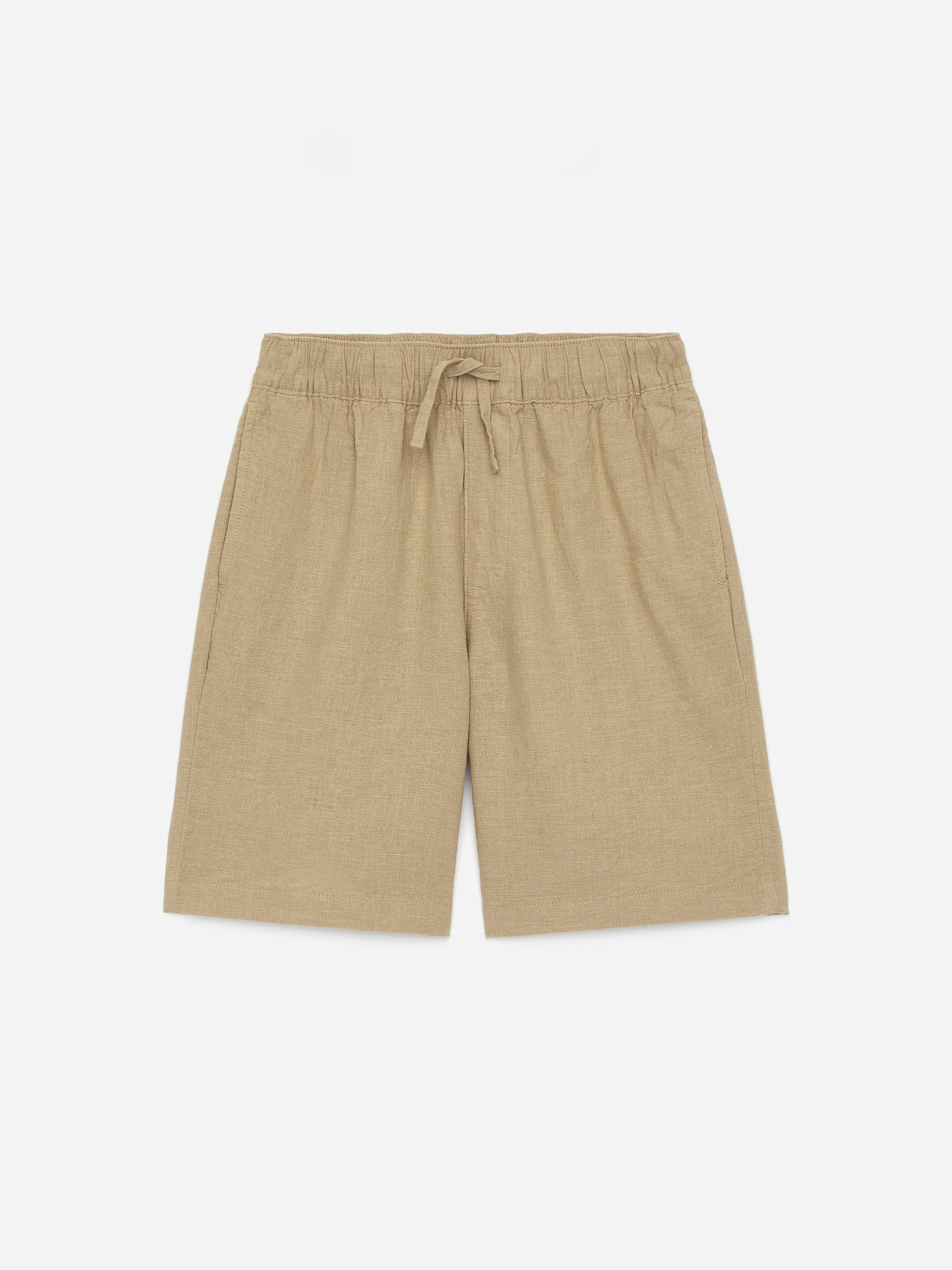Linen Shorts - Beige/Dark Blue