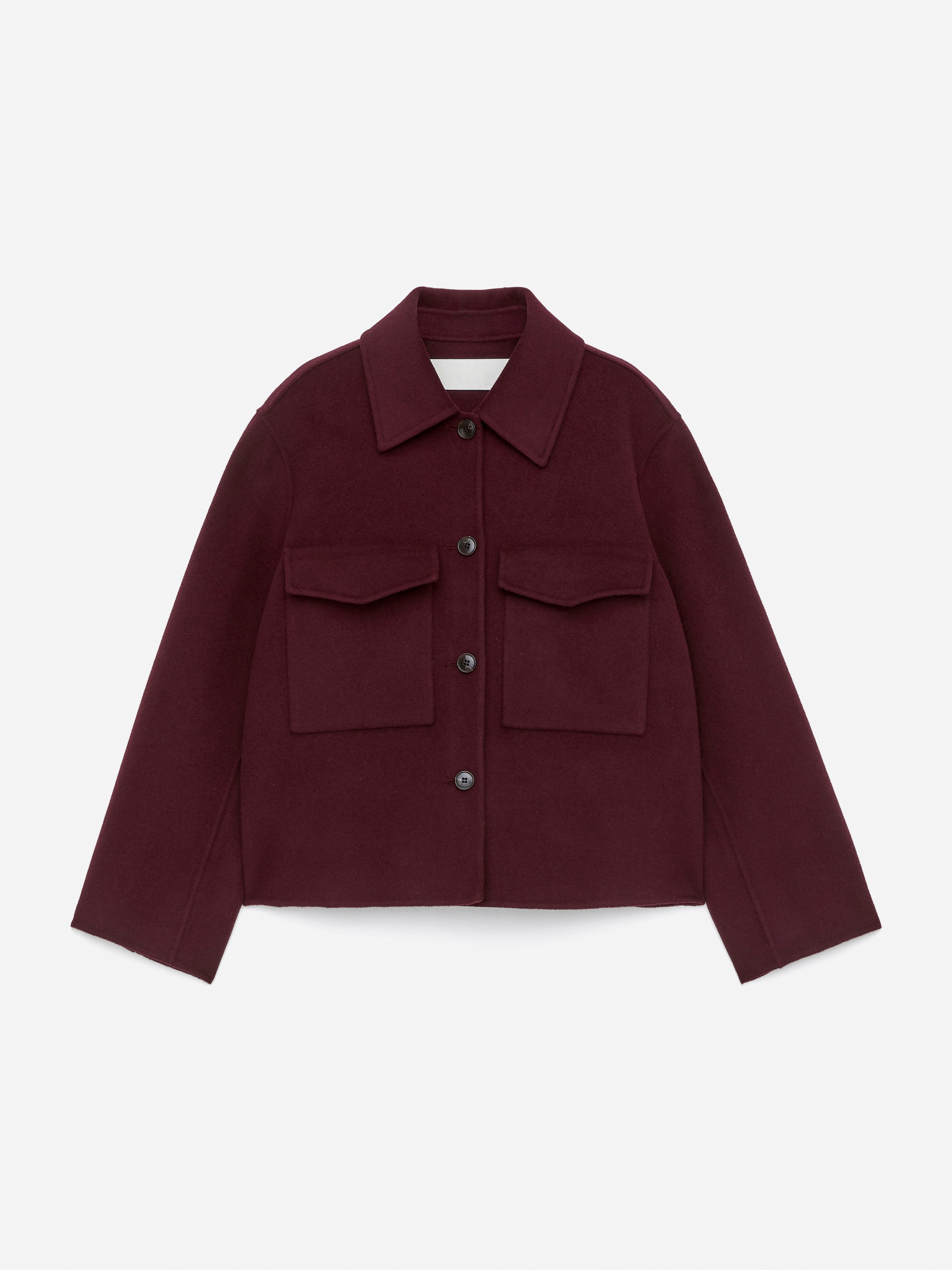 Double-Face Wool Overshirt-Red-16153