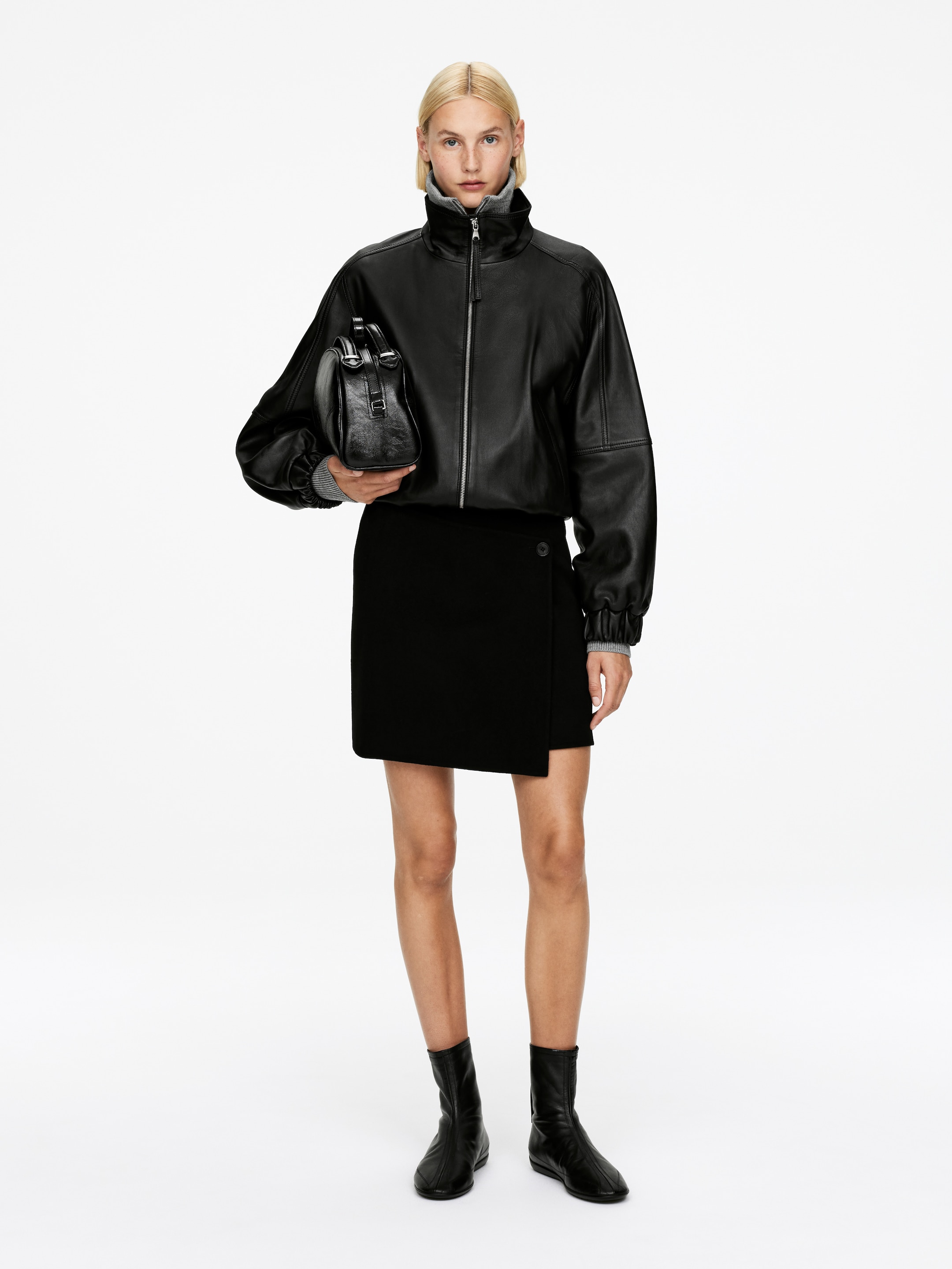 Vis større bilde: Doublé-skjørt i ullblanding - Svart - DAME | H&M NO 1