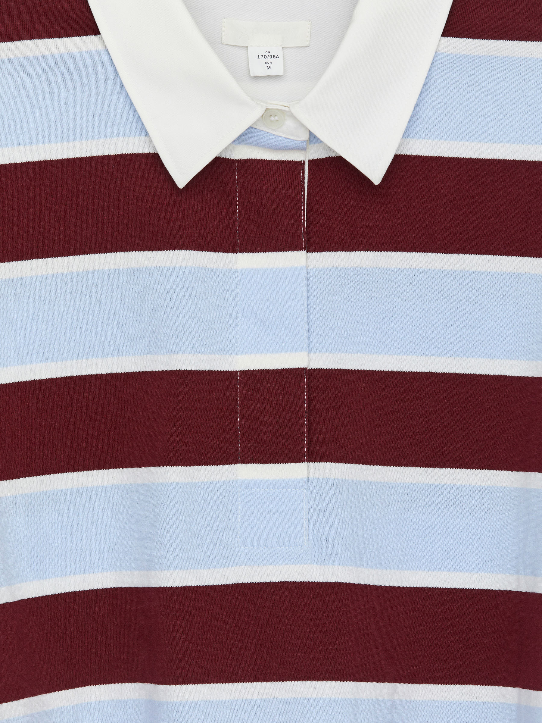 Cotton Polo Shirt - Dark Red/Blue - Regular fit - Women - StillMedia/DescriptiveDetail - 1