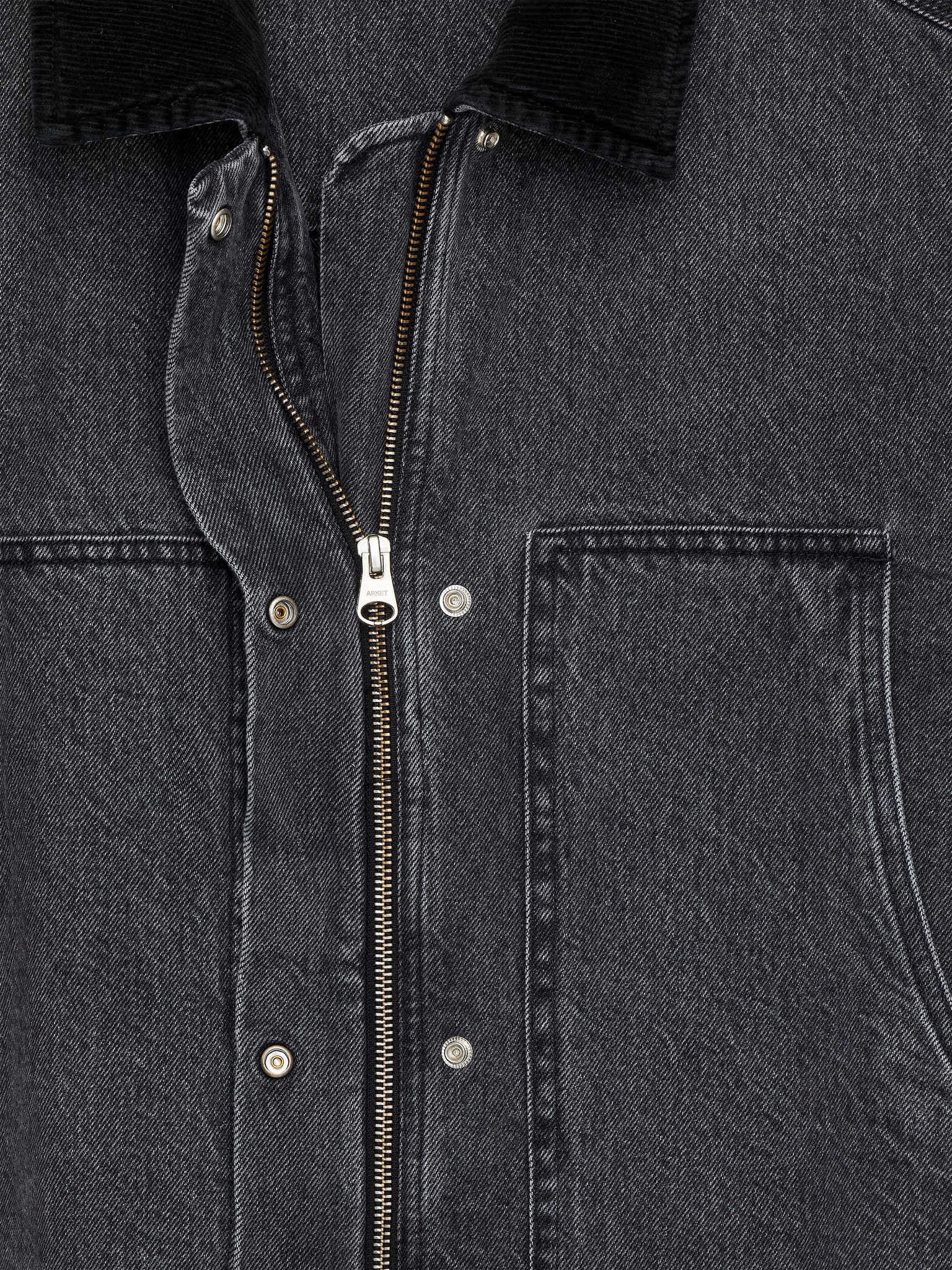 Cotton Canvas Jacket - Washed Grey - 3
