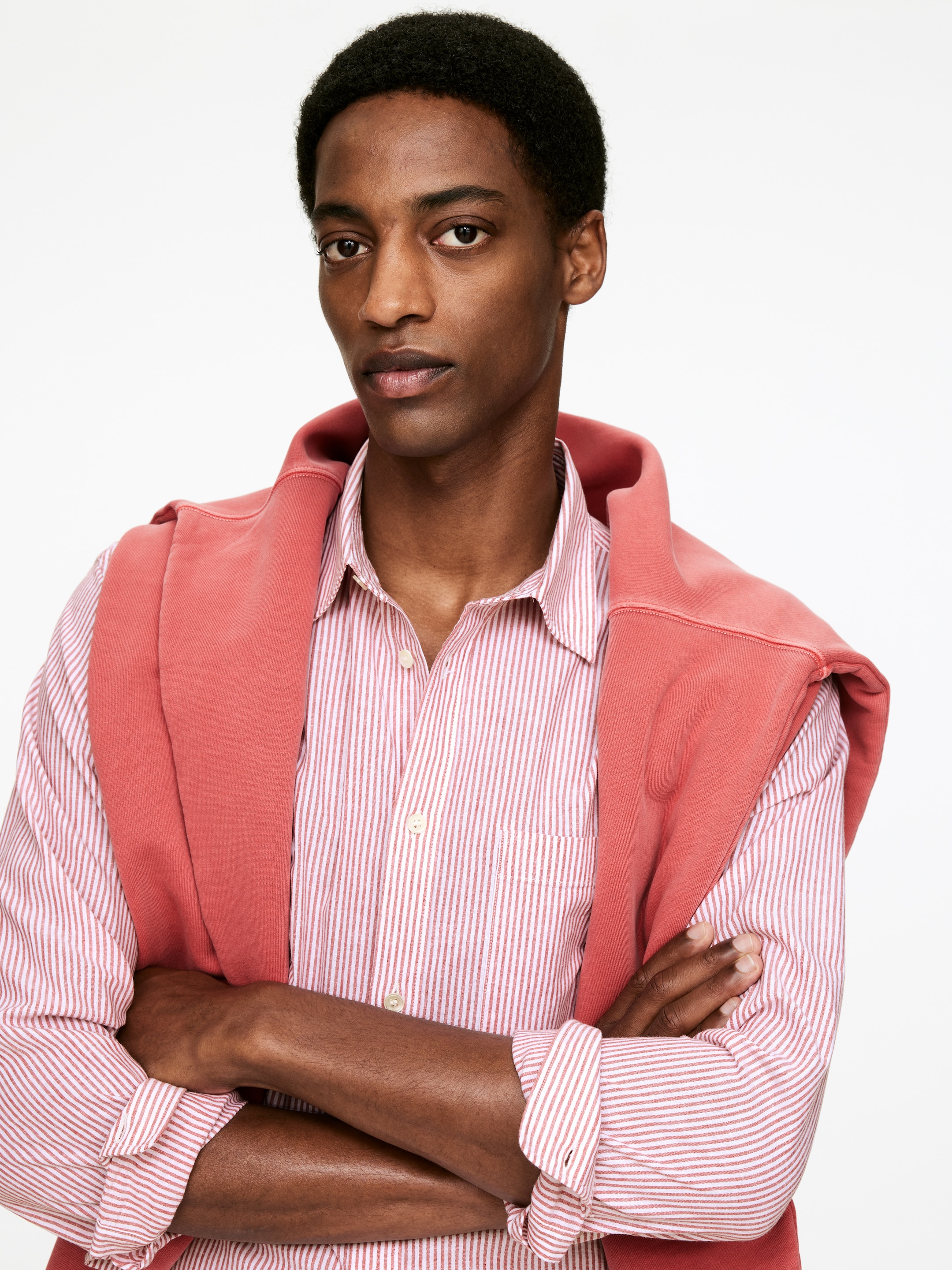 Visualizza immagine più grande: Camicia in cotone e lino - Rosso/Bianco - UOMO | H&M IT 4