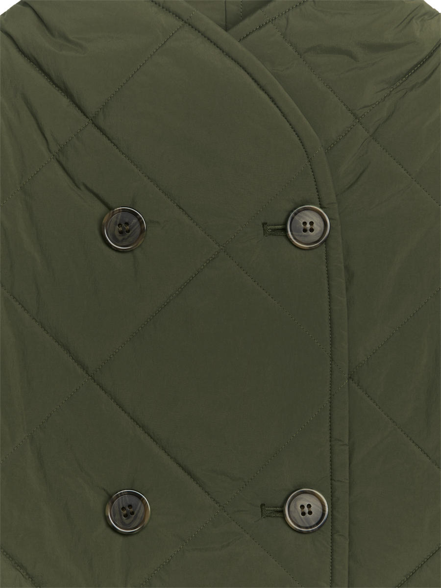 quilted shawl collar jacket