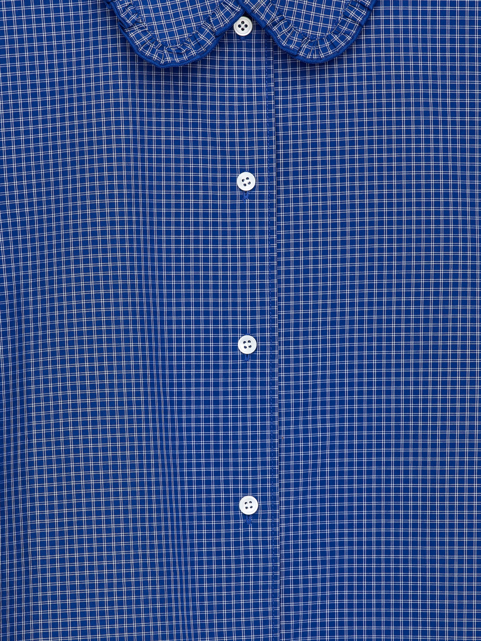 Frill Blouse - Blue/Checkered/White - 5