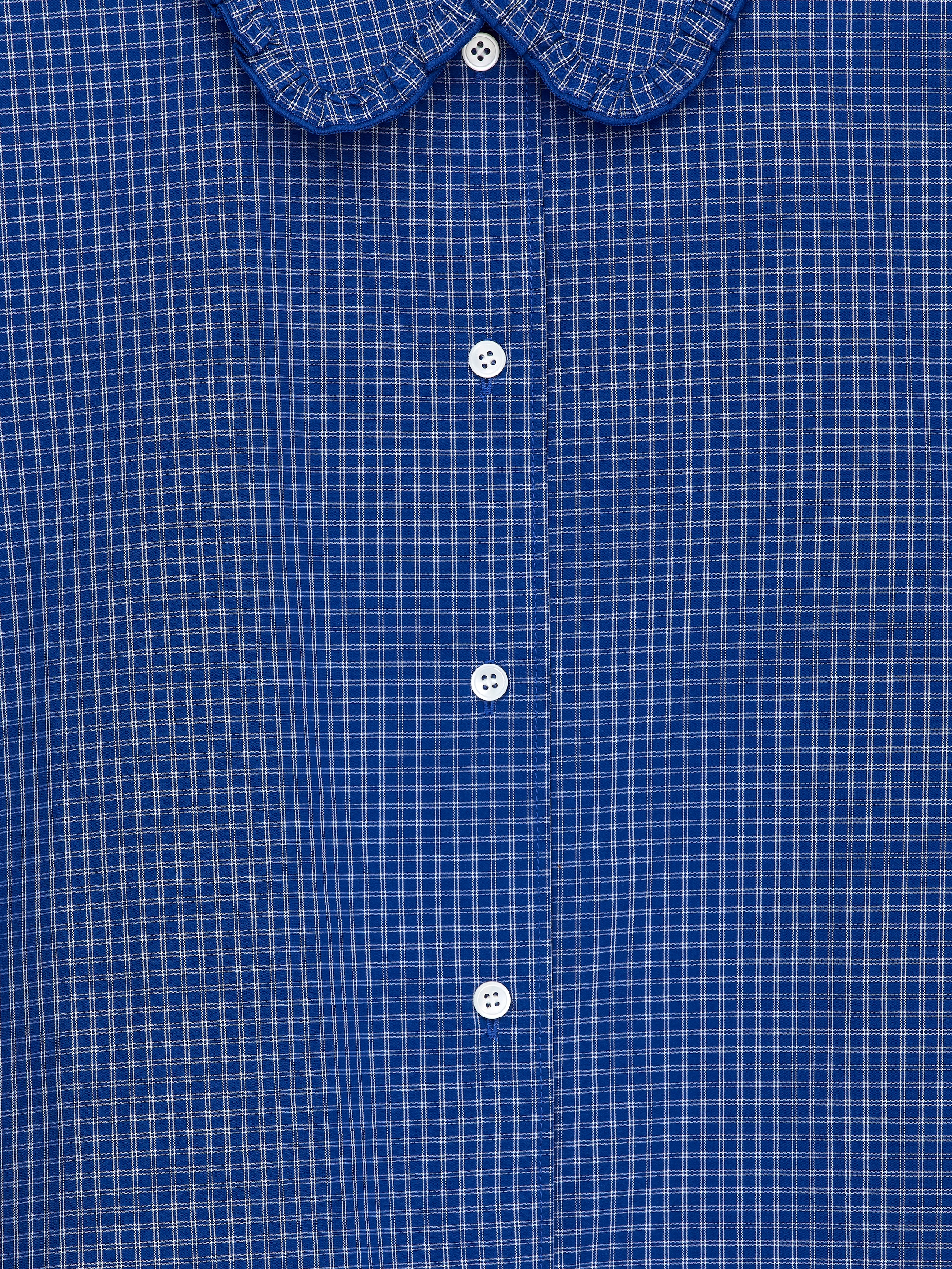 Frill Blouse - Blue/Checkered - Regular fit - Women - StillMedia/DescriptiveDetail - 1