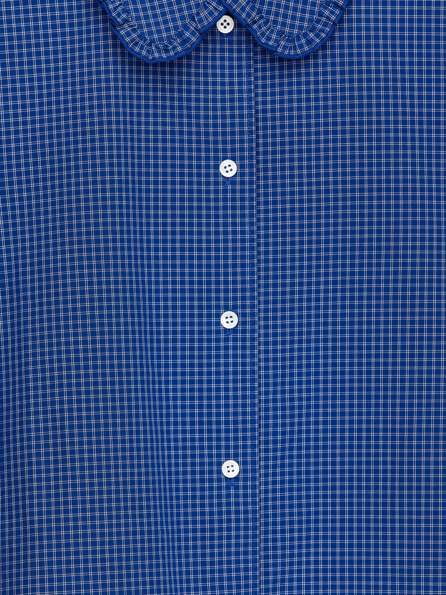 Frill Blouse - Blue/Checkered - Regular fit - Women - StillMedia/DescriptiveDetail - 1