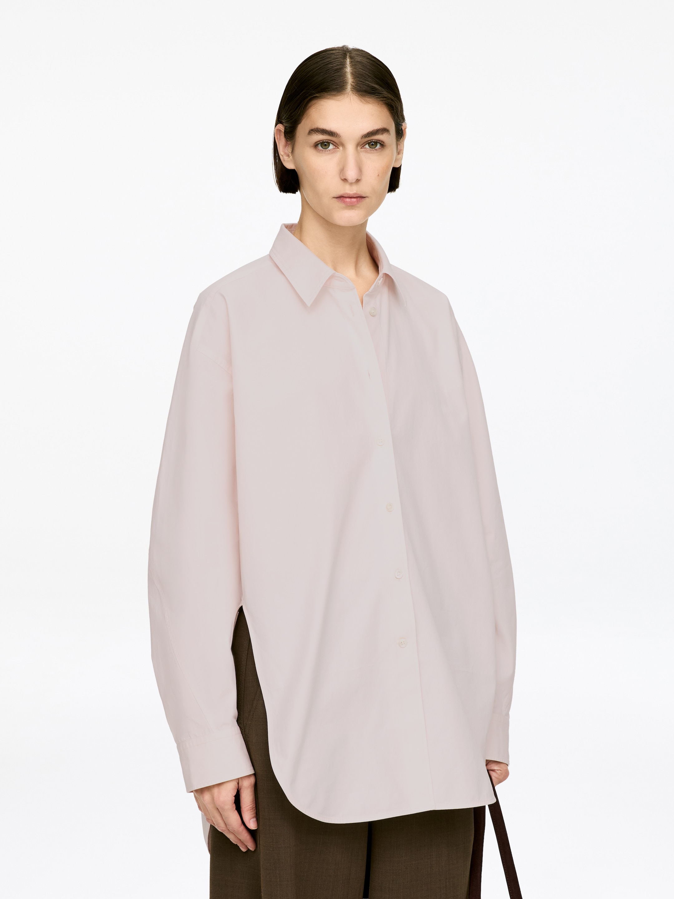 Se større billede: Buet skjorte med slidser - Lyserød - DAME | H&M DK 1