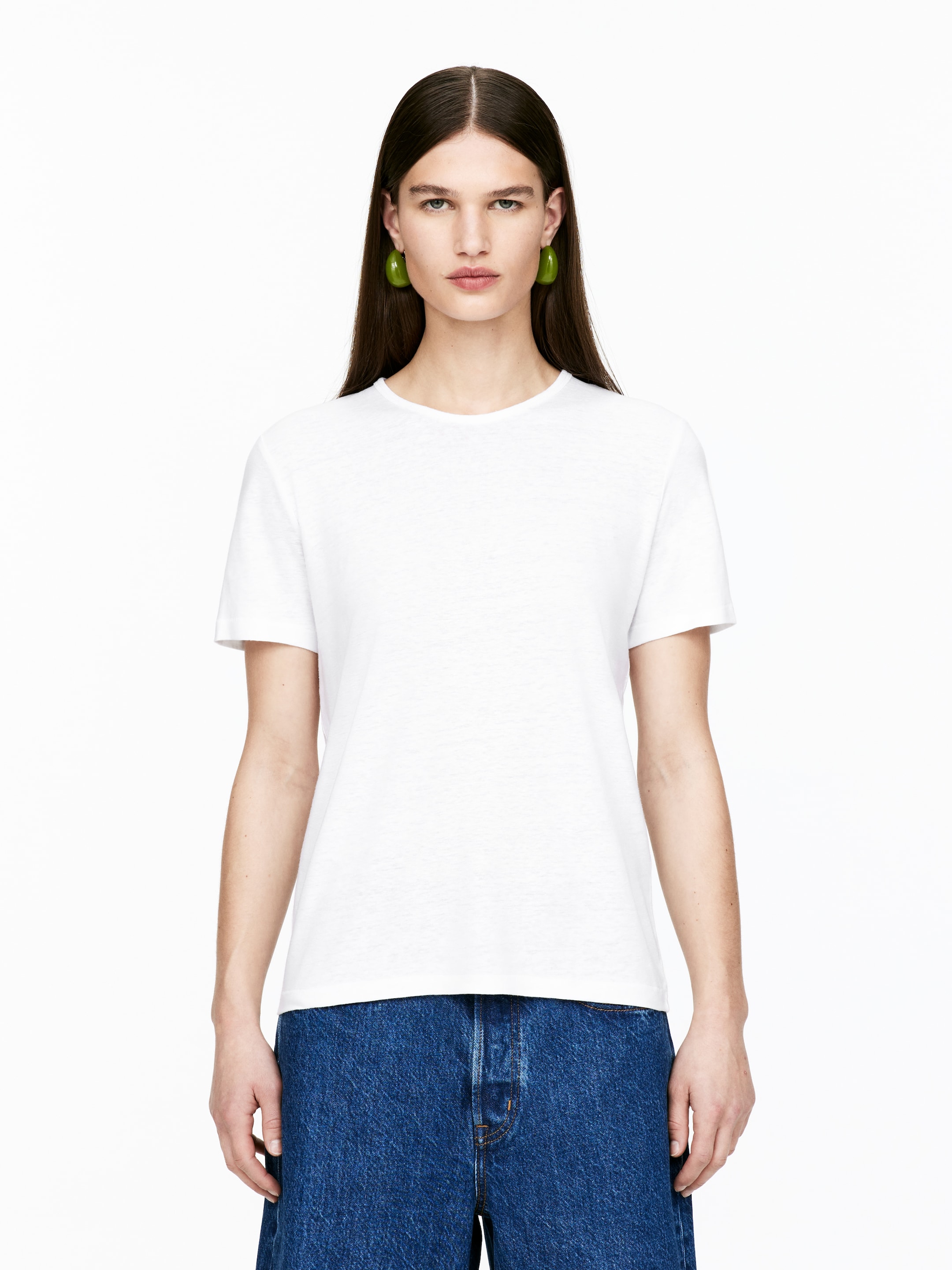 Grösseres Bild ansehen: T-Shirt aus Leinenmischung - Weiß - DAMEN | H&M CH 1