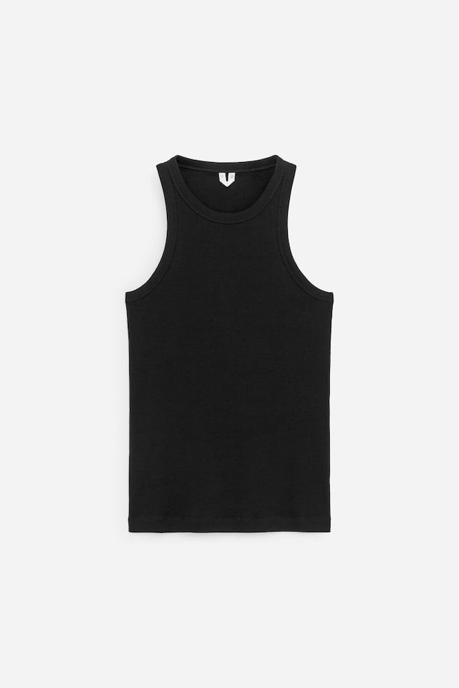 Rib Racer Tank Top - Black - 1