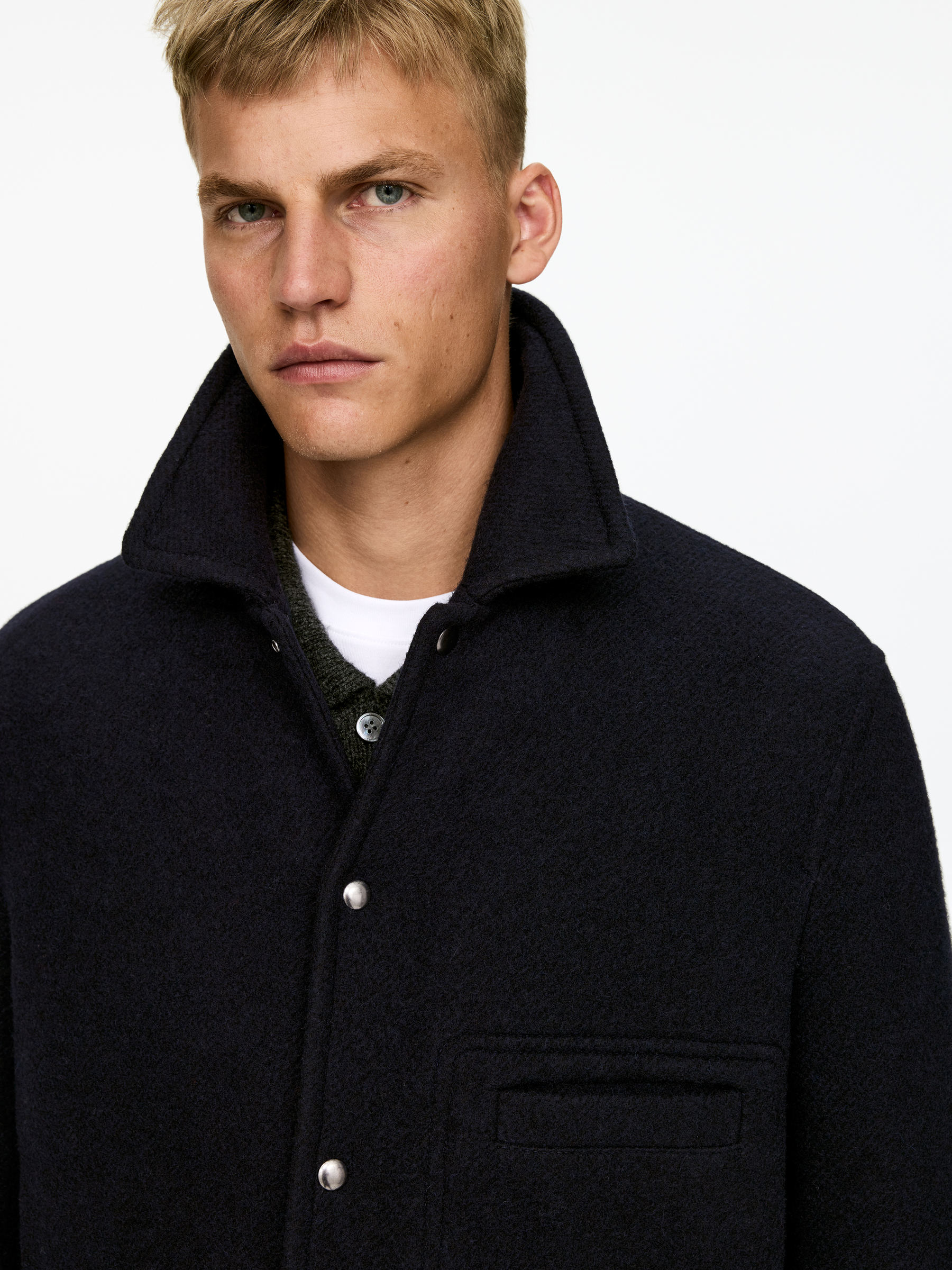 Wool Blend Jacket - Dark Blue - Regular fit - Men - StillMedia/Lookbook - 7