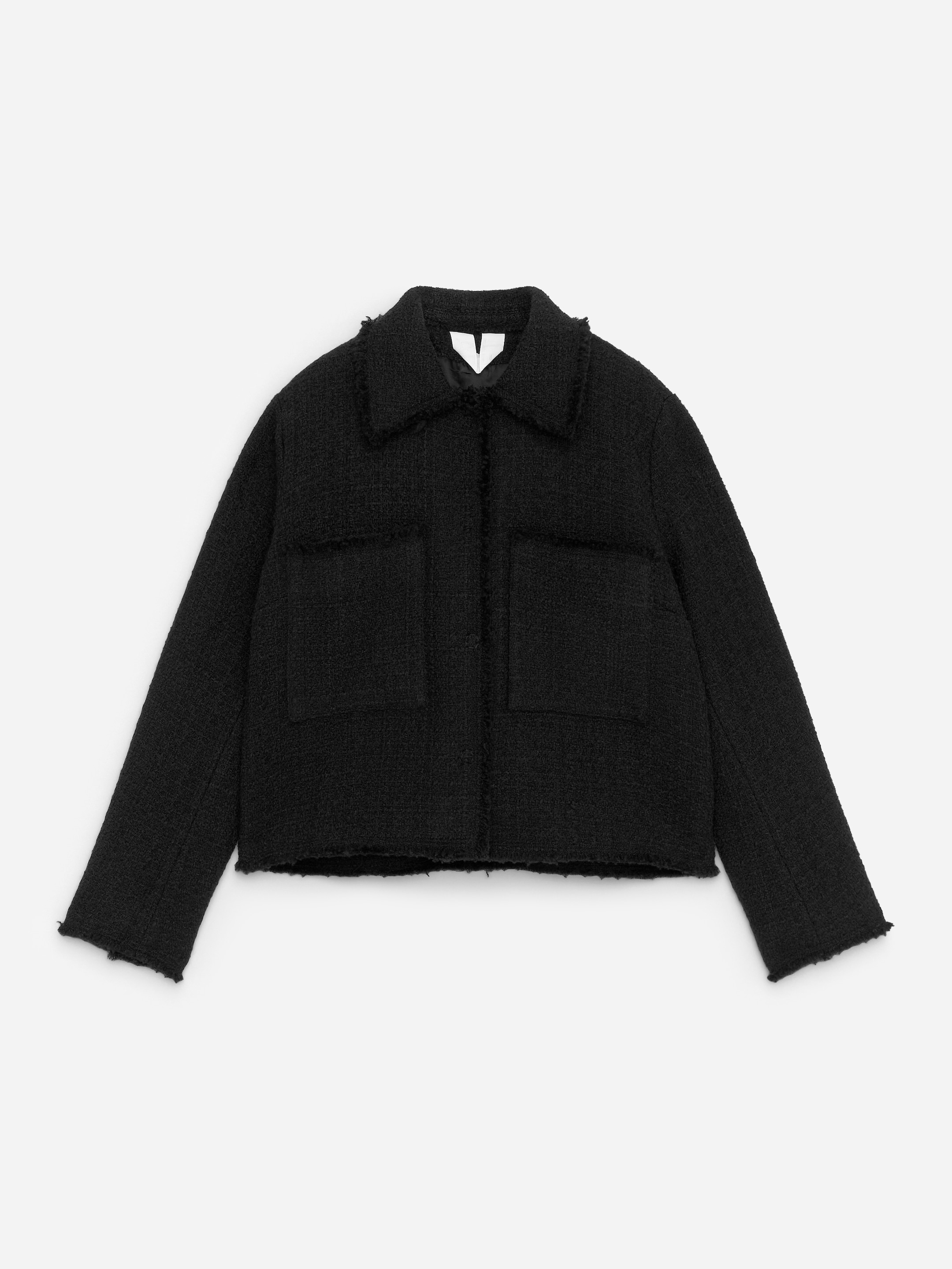 Wool-Blend Bouclé Jacket-Black-18265