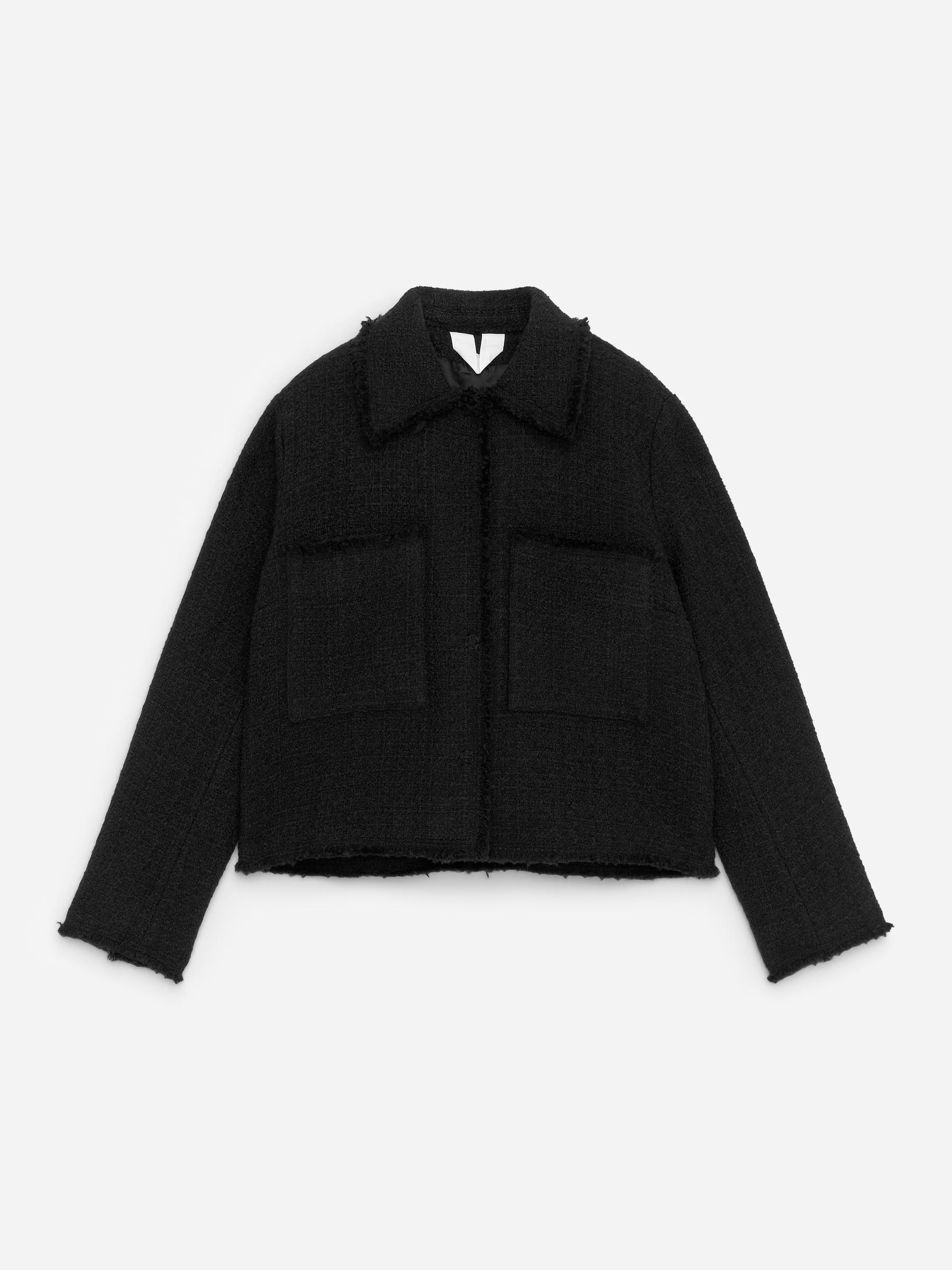 Kurtka z materiału bouclé z wełną-#272627-18265