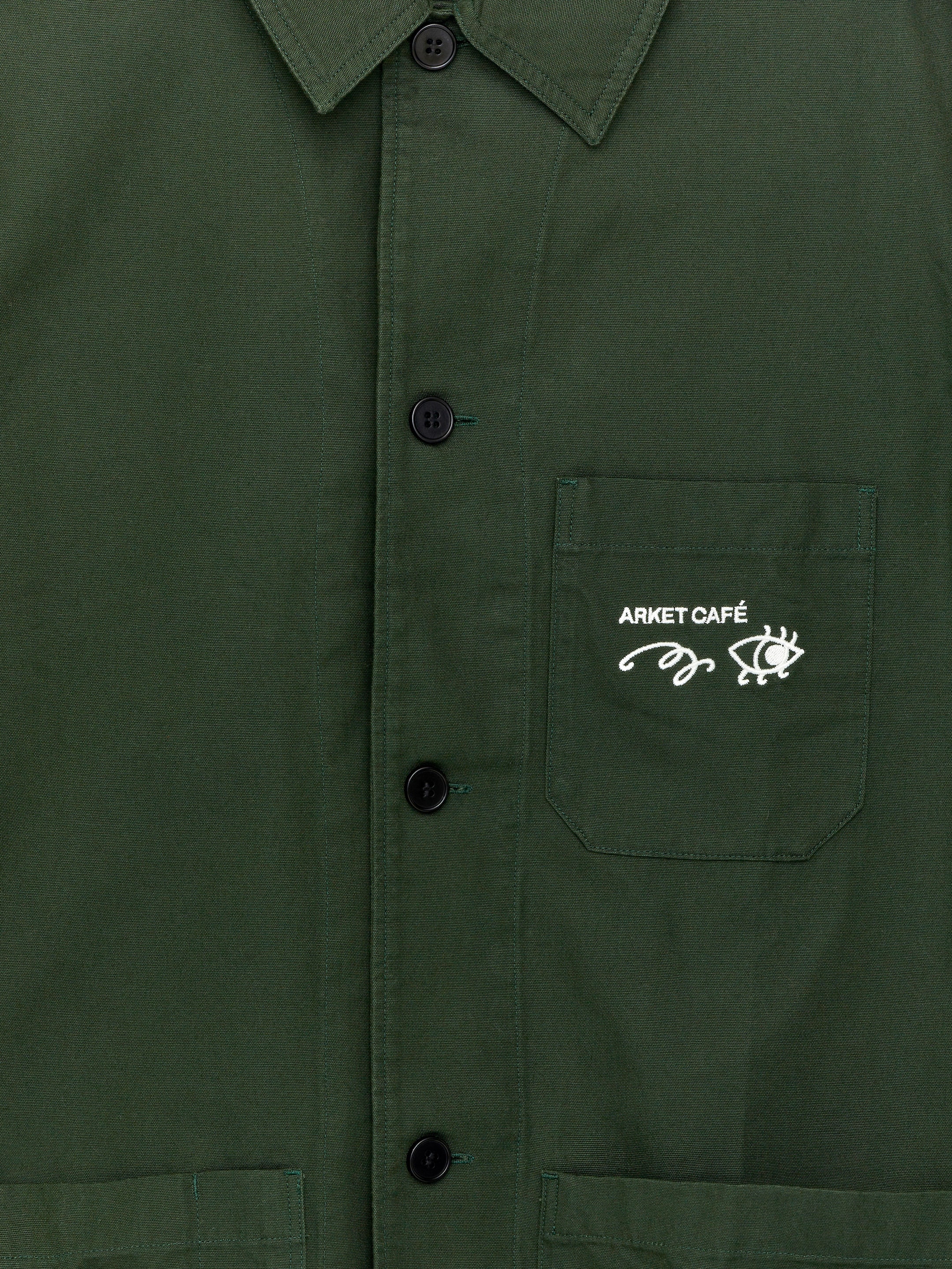 ARKET CAFÉ Cotton Overshirt - Dark Green - Loose fit - Men - StillMedia/DescriptiveDetail - 1